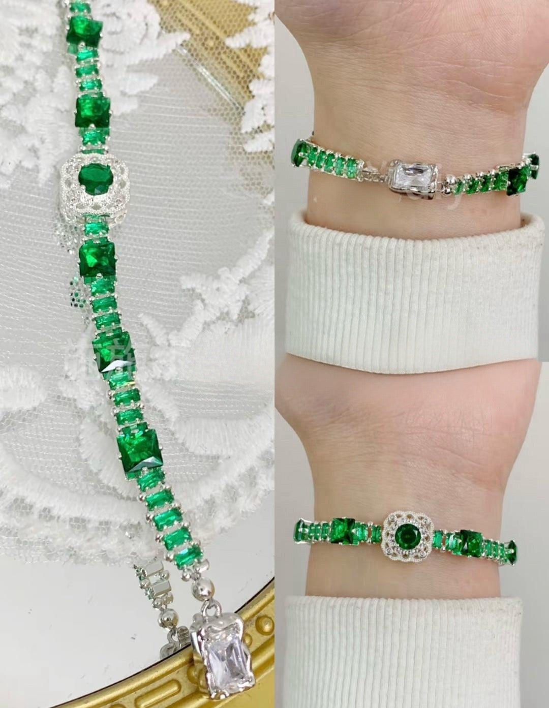 Horse Eye Claw Diamond Zircon Bracelet Set Handmade DIY Bracelet Ring Bead Jewelry Accessories (Material Pack)