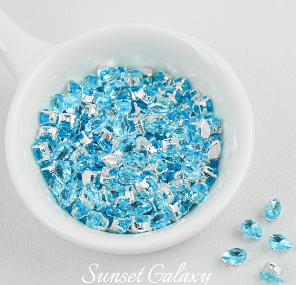 【 Water Drop Silver Bottom 4× 6 】 Color Preserved Zircon Claw Diamond Beads Handmade DIY Bracelet Necklace Beads Clothing Material Accessories