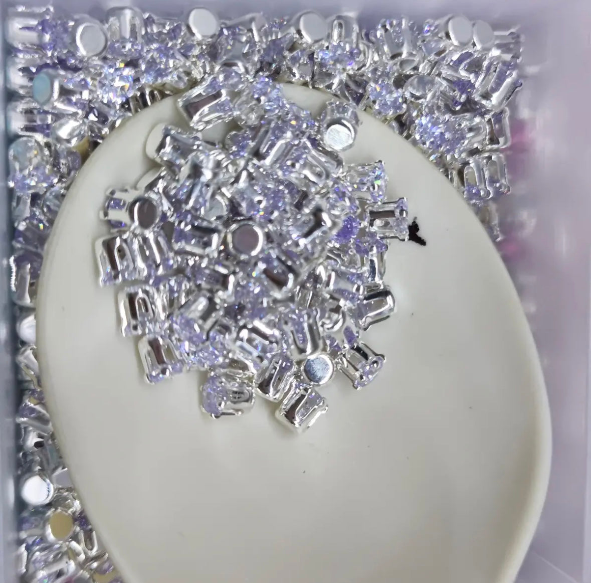 【Y 2/3/4/6 Round Zirconia Silver Bottom Claw Diamond 】 Zirconia Loose Bead Color Preserving DIY Handmade Bead Material Bracelet Accessories