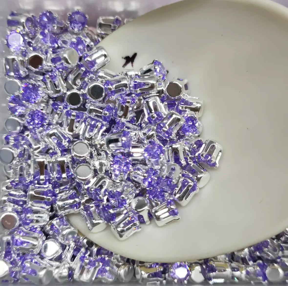 【Y 2/3/4/6 Round Zirconia Silver Bottom Claw Diamond 】 Zirconia Loose Bead Color Preserving DIY Handmade Bead Material Bracelet Accessories