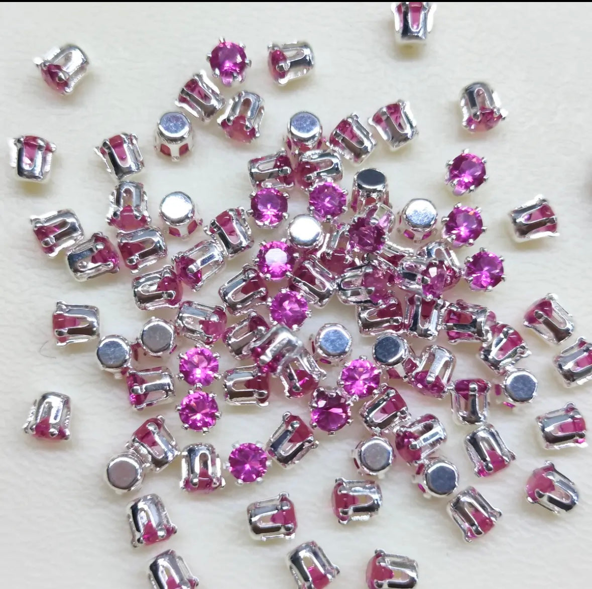 【Y 2/3/4/6 Round Zirconia Silver Bottom Claw Diamond 】 Zirconia Loose Bead Color Preserving DIY Handmade Bead Material Bracelet Accessories