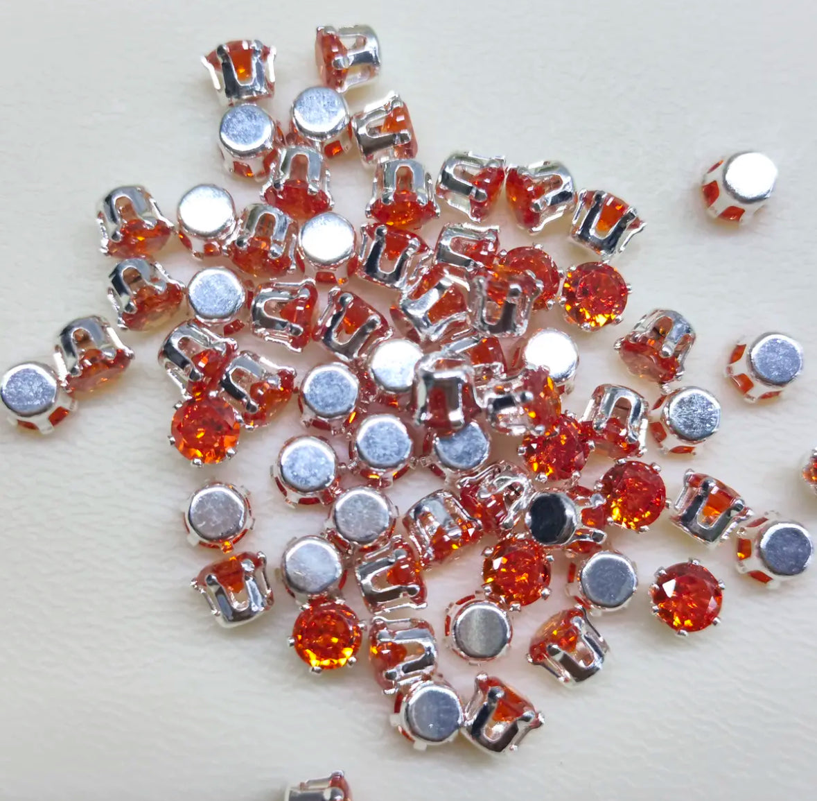 【Y 2/3/4/6 Round Zirconia Silver Bottom Claw Diamond 】 Zirconia Loose Bead Color Preserving DIY Handmade Bead Material Bracelet Accessories