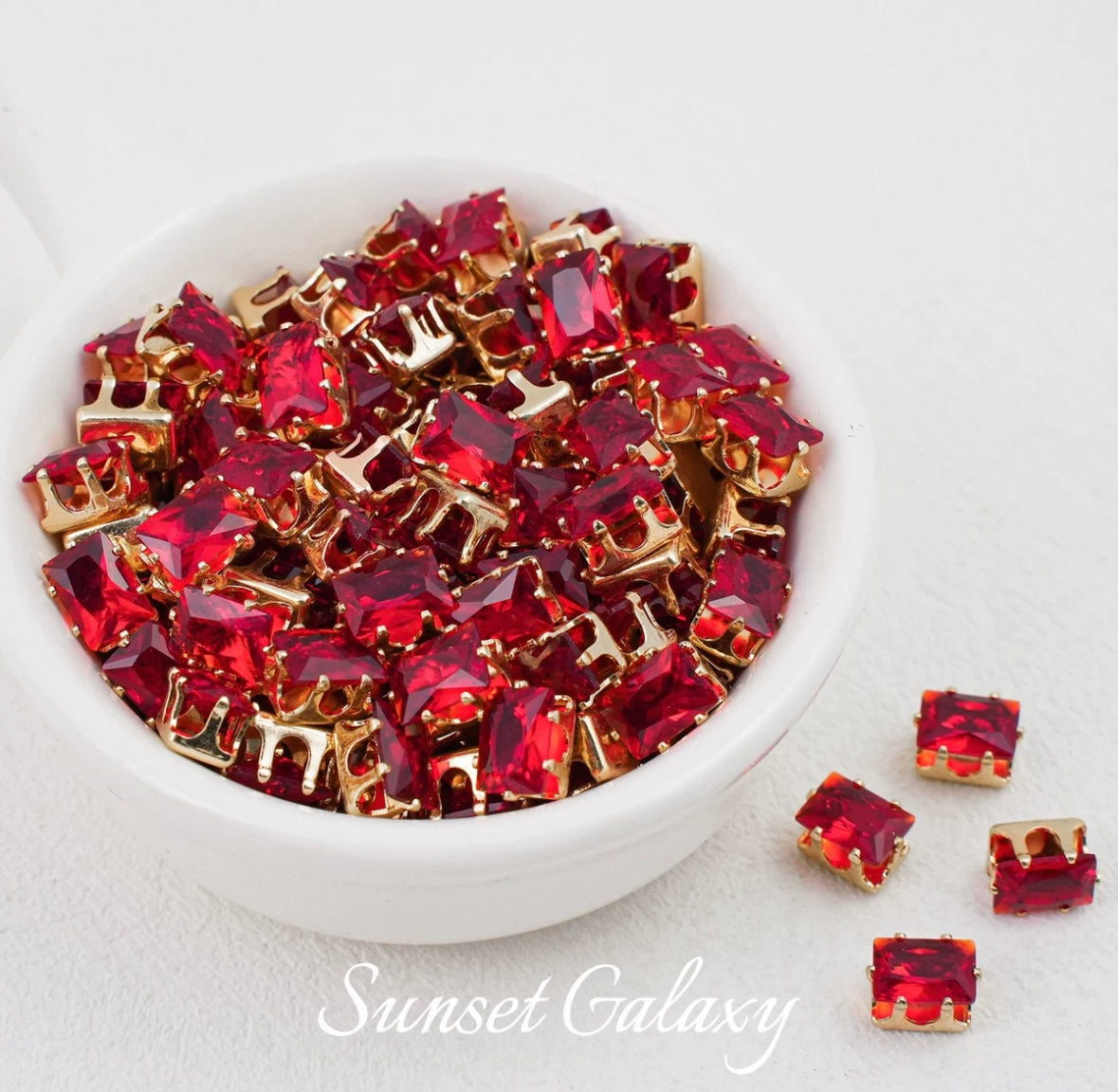【CF 5 * 7 Rectangle 】 18k gold rectangular multi section zircon claw drill handmade DIY material bead bracelet accessory