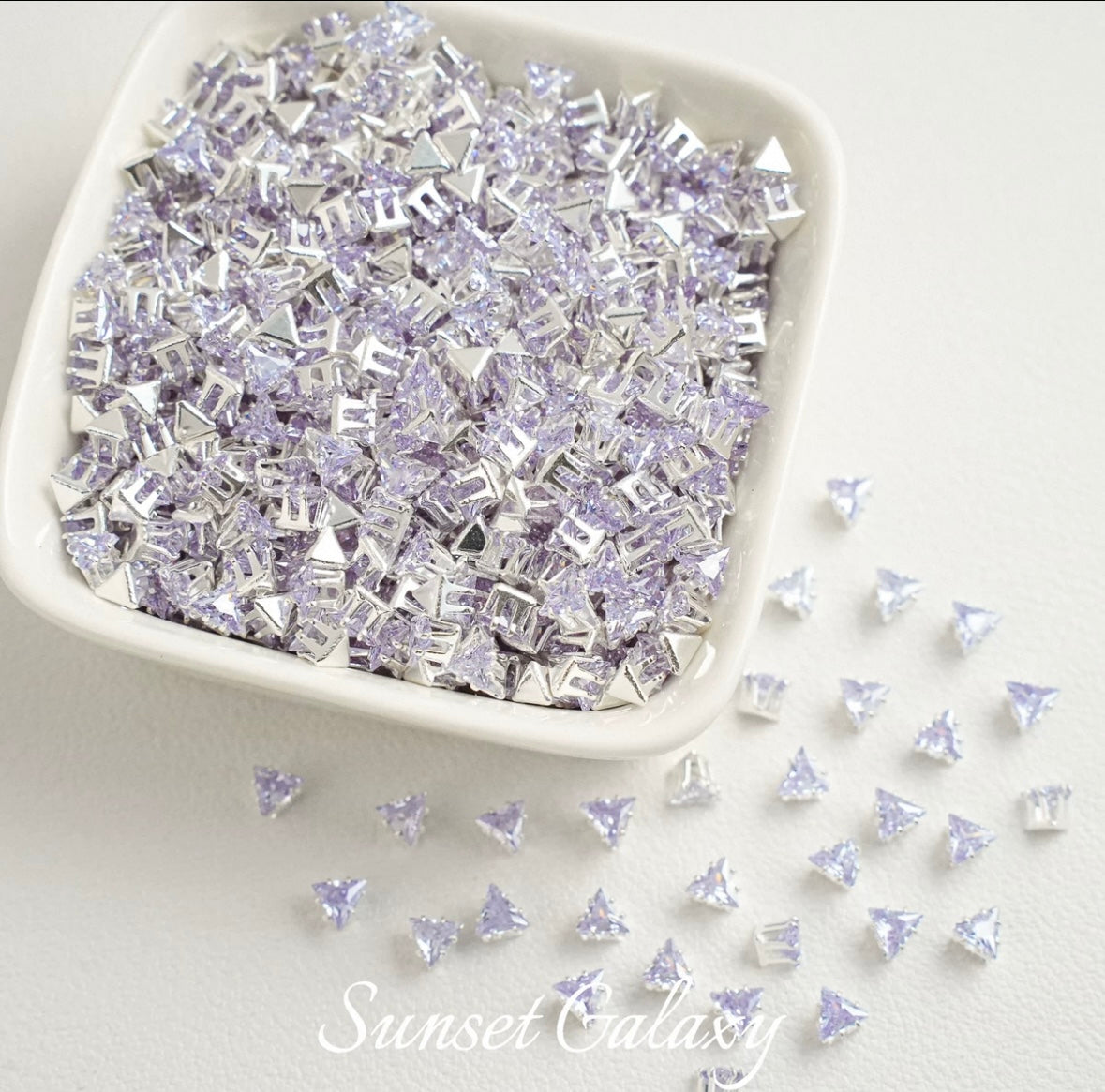 【 SJ 4'5'6mm Triangle 】 18k Multi faceted Zirconia Drill Claw Drill Barrier Bead Handmade DIY Bead Material Bracelet Accessories