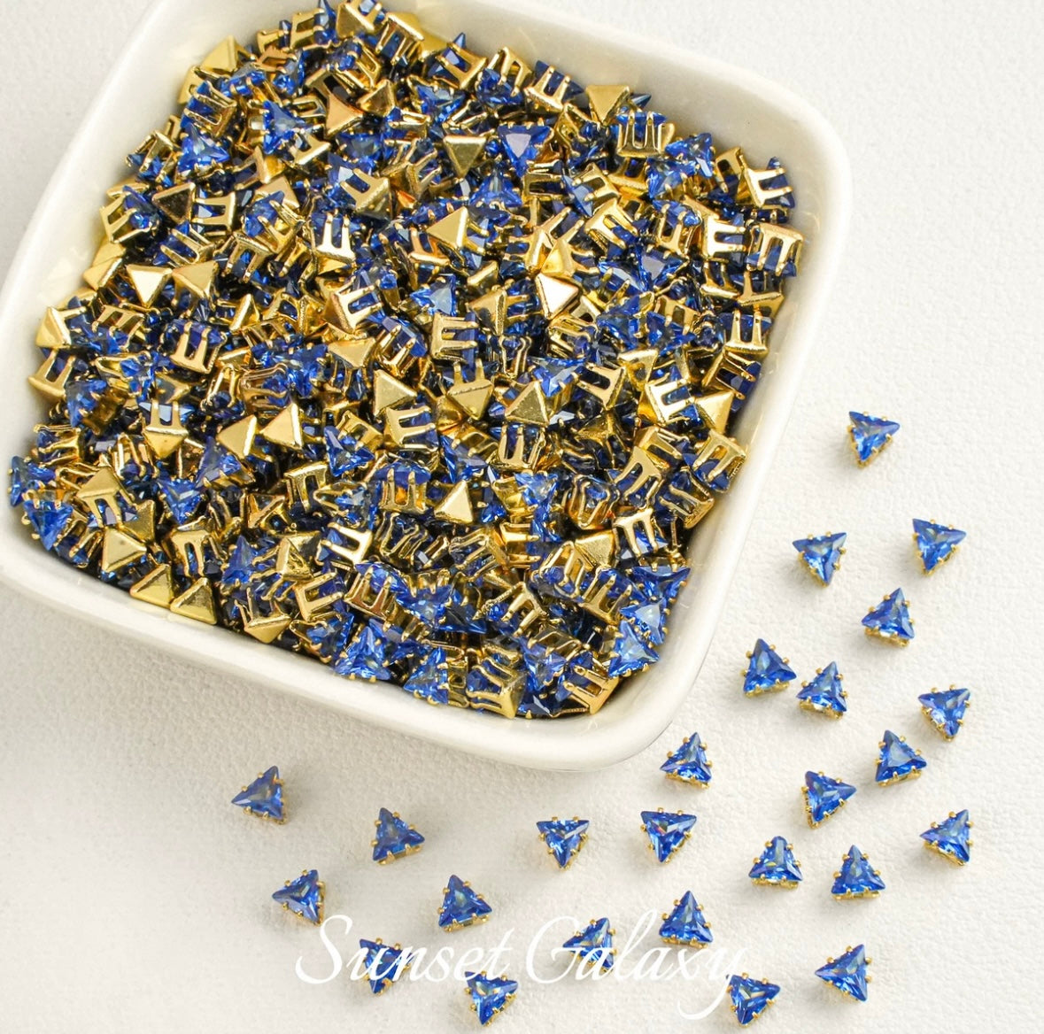 【 SJ 4'5'6mm Triangle 】 18k Multi faceted Zirconia Drill Claw Drill Barrier Bead Handmade DIY Bead Material Bracelet Accessories