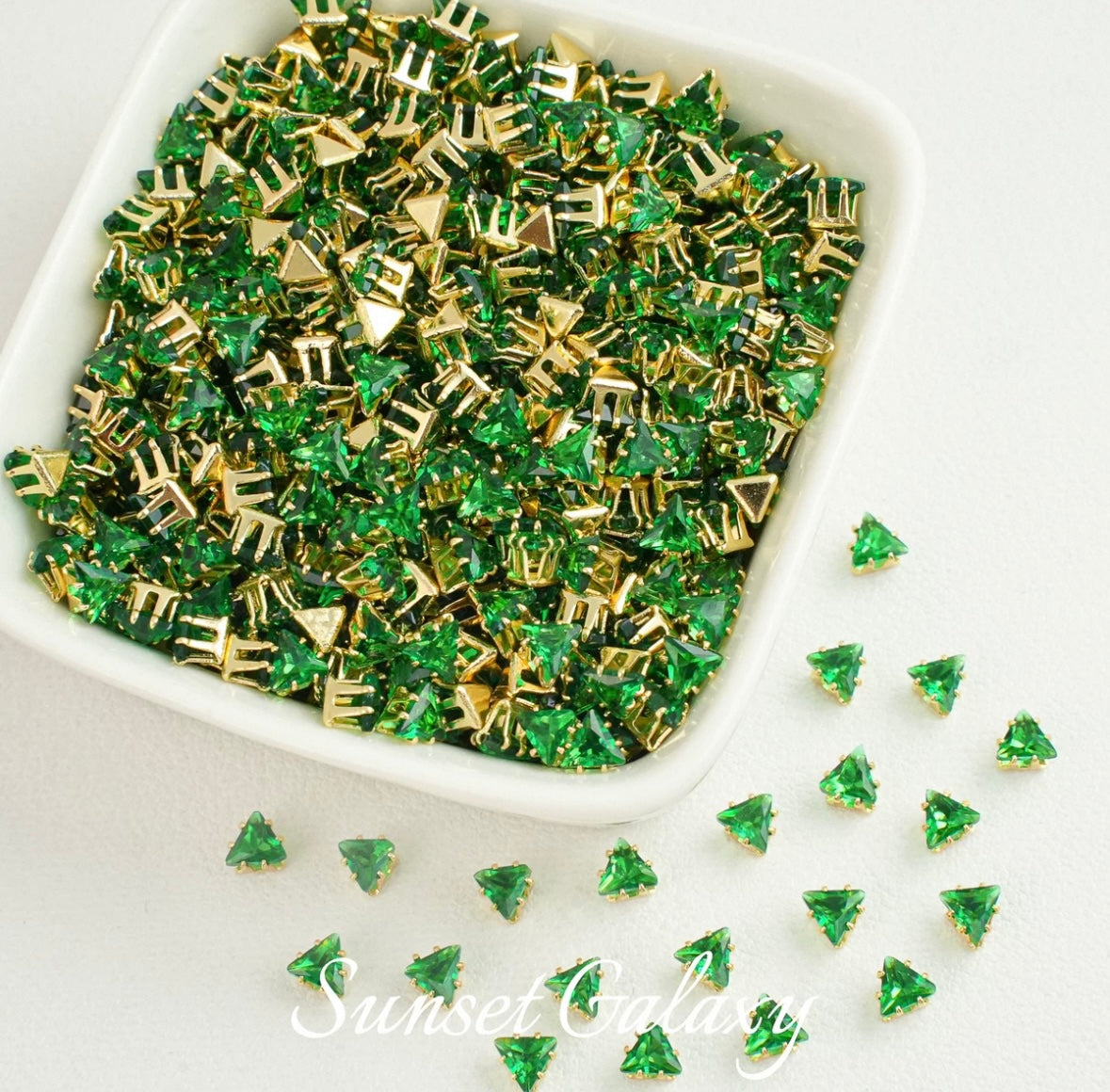 【 SJ 4'5'6mm Triangle 】 18k Multi faceted Zirconia Drill Claw Drill Barrier Bead Handmade DIY Bead Material Bracelet Accessories