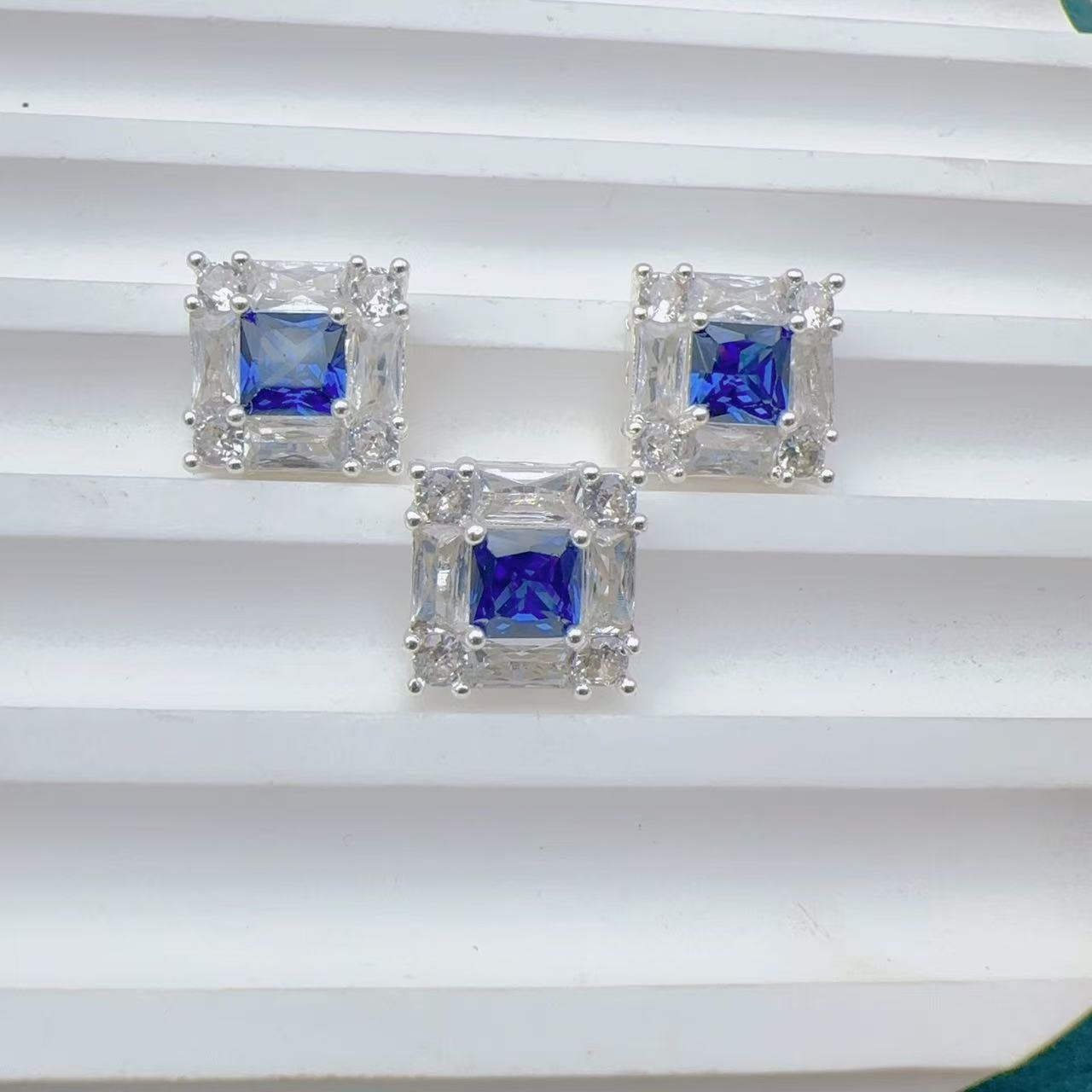 18k genuine gold electroplated copper micro inlaid zircon block porous bead necklace bracelet bracelet DIY jewelry accessories
