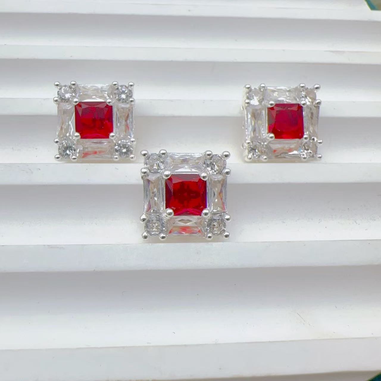 18k genuine gold electroplated copper micro inlaid zircon block porous bead necklace bracelet bracelet DIY jewelry accessories