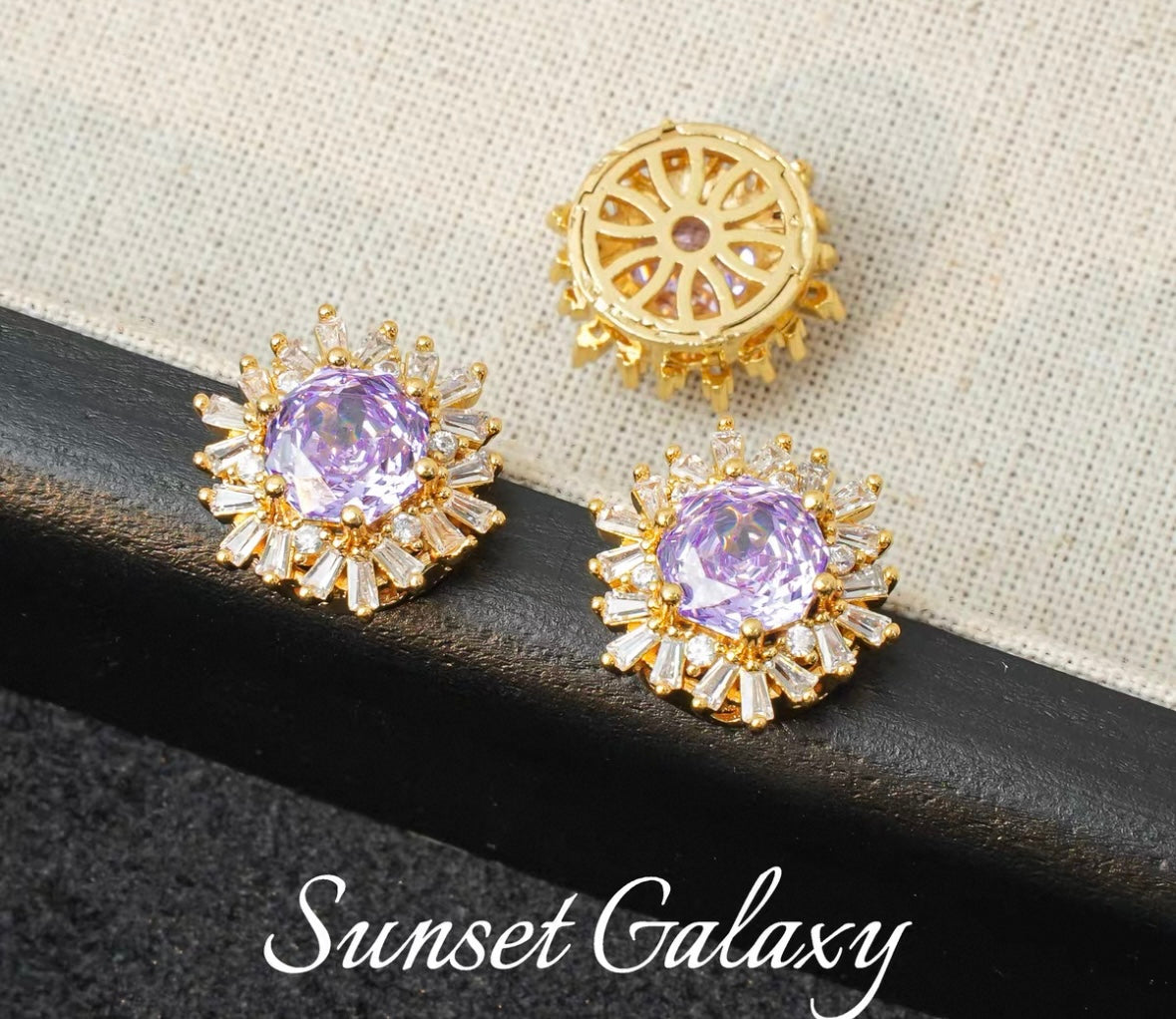 18k Sunflower Zircon Rose Cutting Full Zirconia Accessories Handmade DIY Bead Bracelet Necklace Accessories Materials
