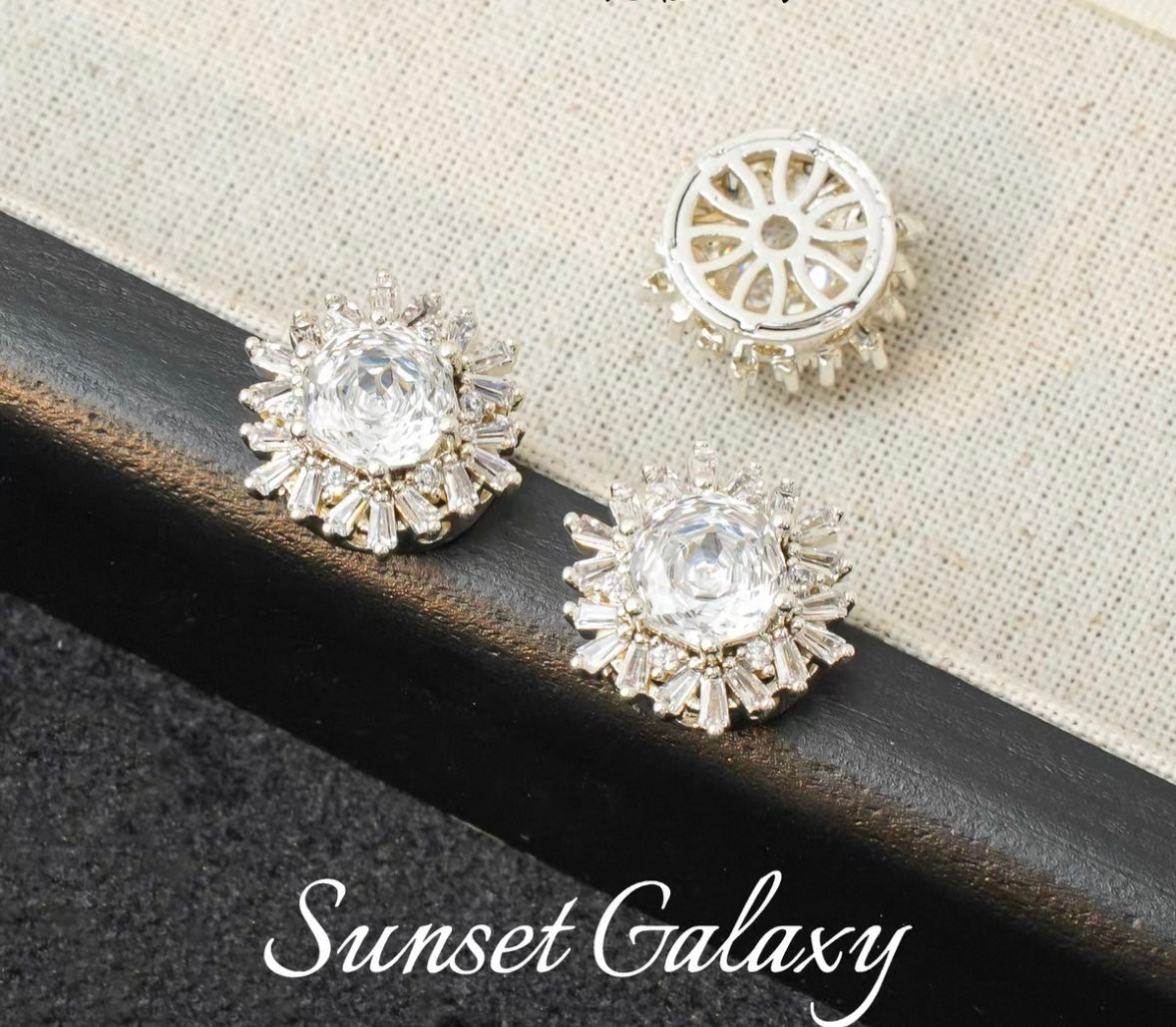 18k Sunflower Zircon Rose Cutting Full Zirconia Accessories Handmade DIY Bead Bracelet Necklace Accessories Materials