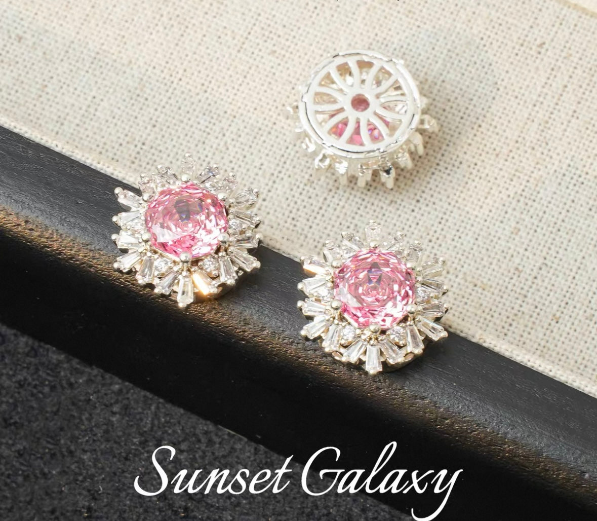 18k Sunflower Zircon Rose Cutting Full Zirconia Accessories Handmade DIY Bead Bracelet Necklace Accessories Materials