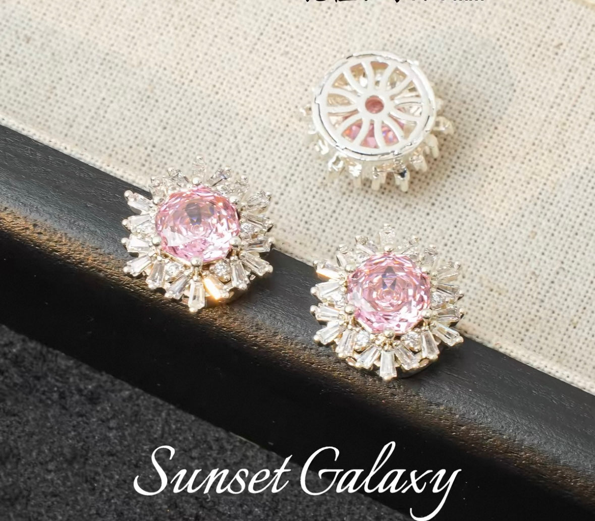 18k Sunflower Zircon Rose Cutting Full Zirconia Accessories Handmade DIY Bead Bracelet Necklace Accessories Materials