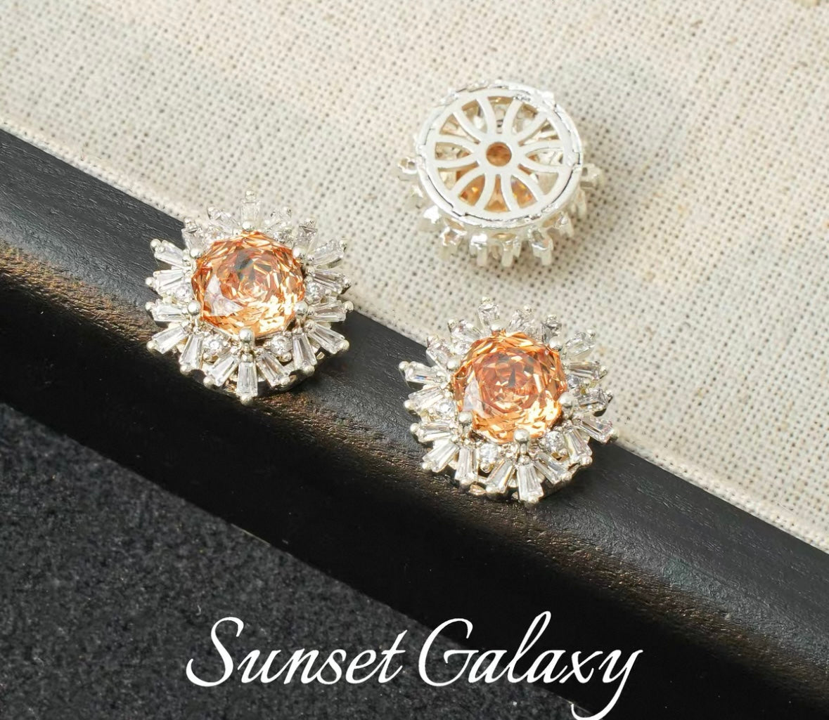 18k Sunflower Zircon Rose Cutting Full Zirconia Accessories Handmade DIY Bead Bracelet Necklace Accessories Materials