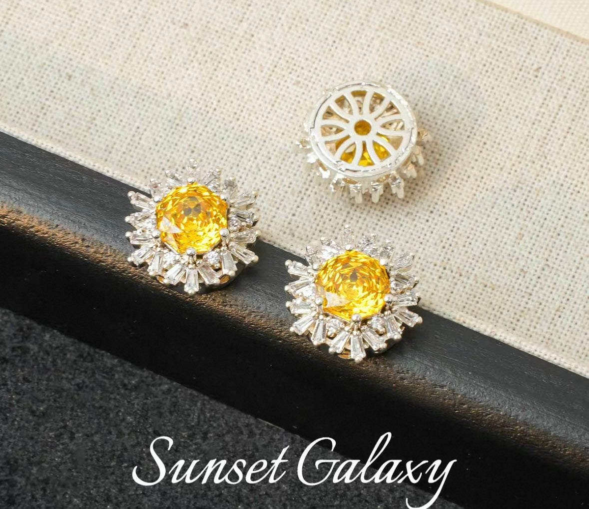 18k Sunflower Zircon Rose Cutting Full Zirconia Accessories Handmade DIY Bead Bracelet Necklace Accessories Materials