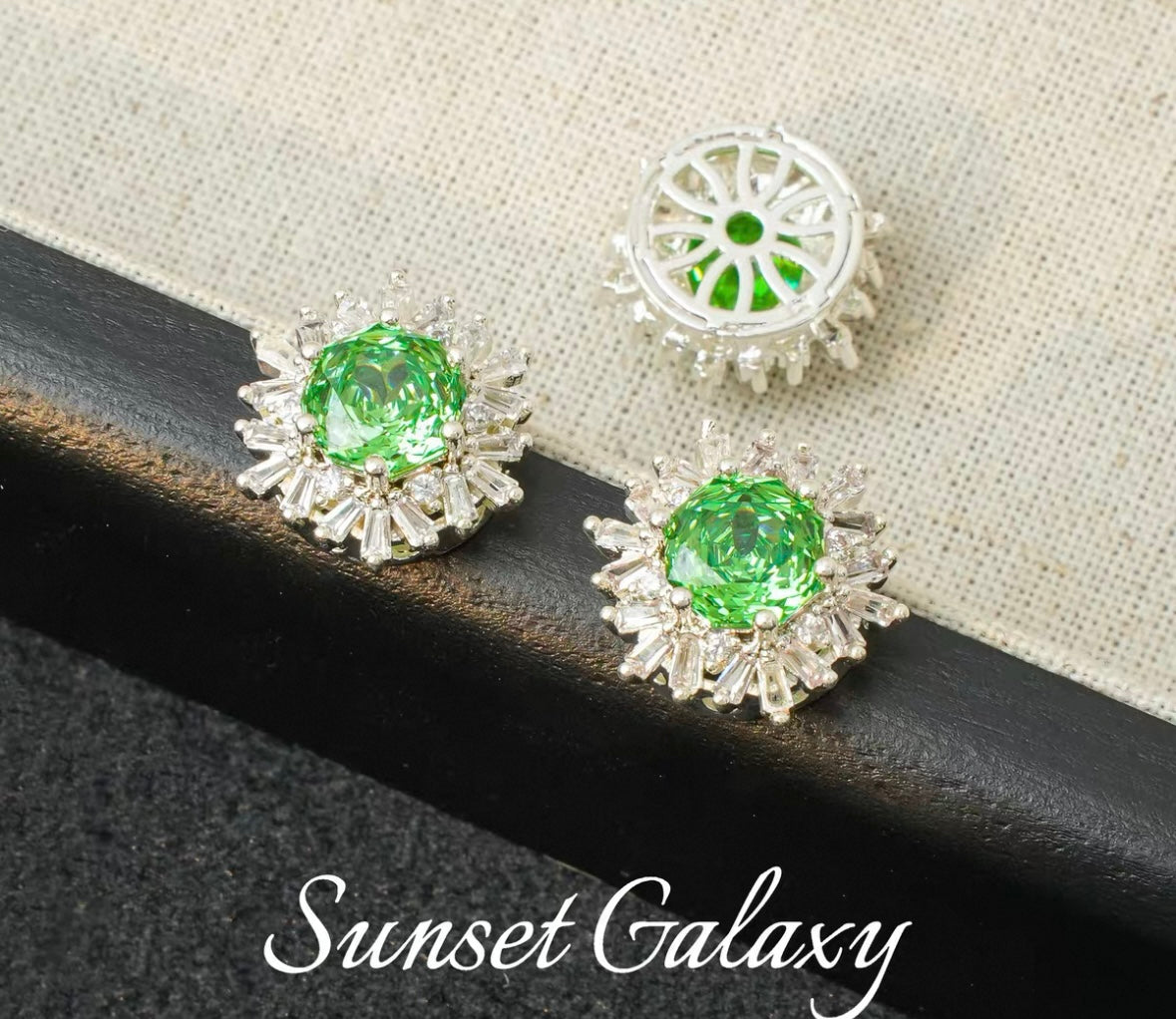 18k Sunflower Zircon Rose Cutting Full Zirconia Accessories Handmade DIY Bead Bracelet Necklace Accessories Materials