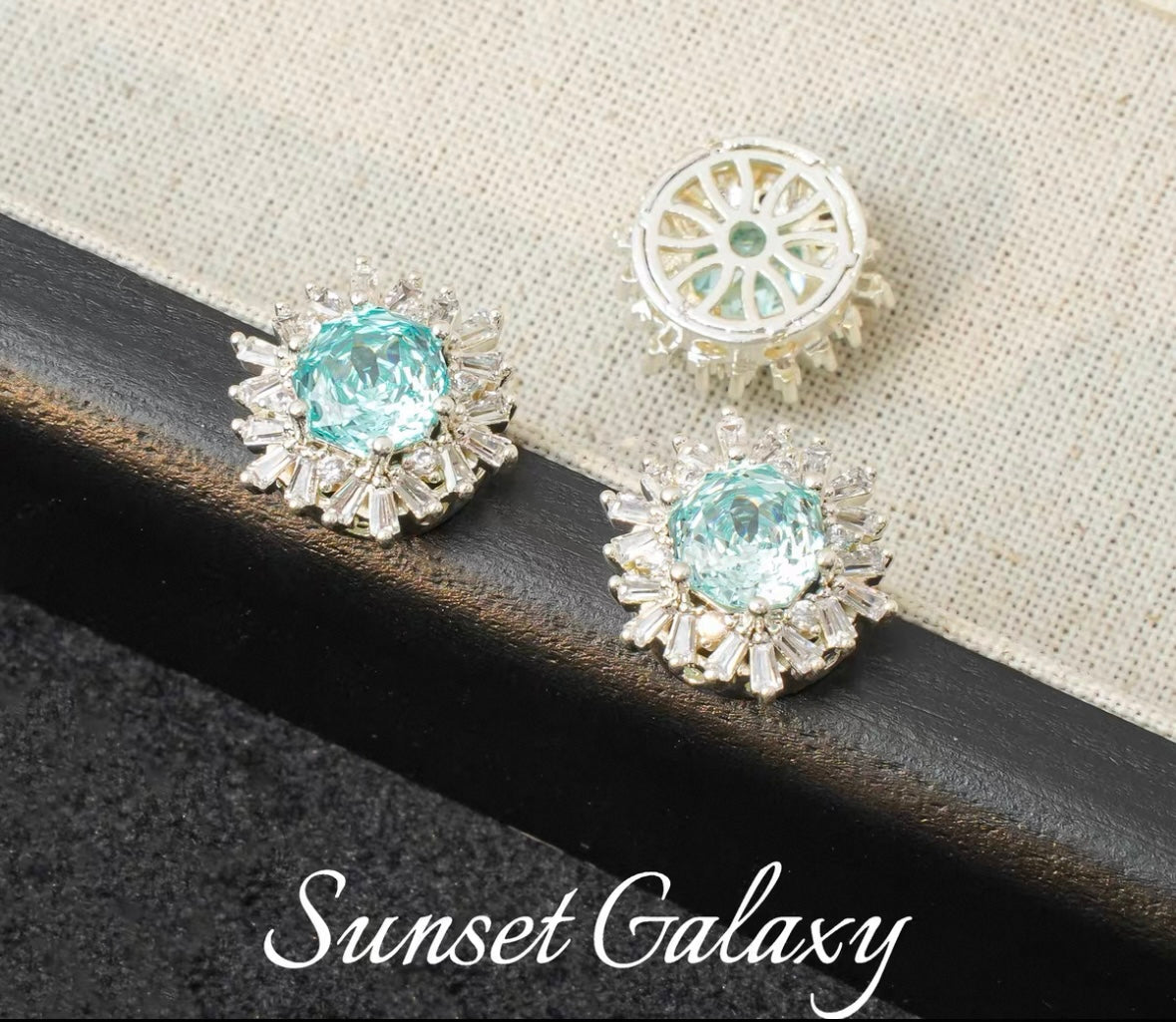 18k Sunflower Zircon Rose Cutting Full Zirconia Accessories Handmade DIY Bead Bracelet Necklace Accessories Materials
