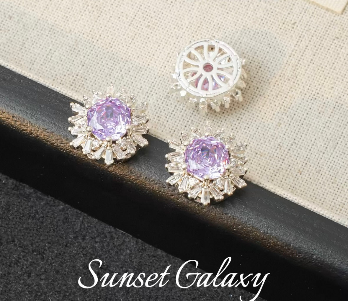 18k Sunflower Zircon Rose Cutting Full Zirconia Accessories Handmade DIY Bead Bracelet Necklace Accessories Materials