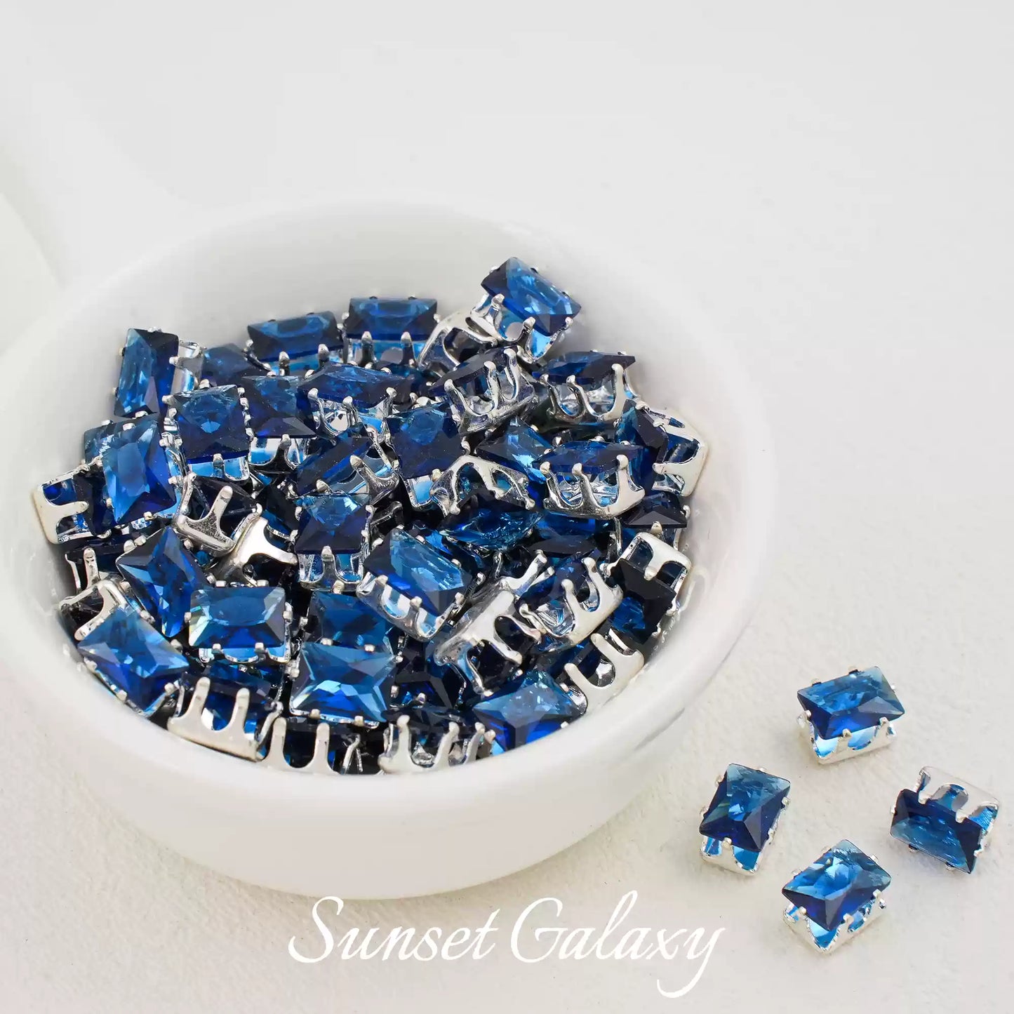 【CF 5 * 7 Rectangle 】 18k gold rectangular multi section zircon claw drill handmade DIY material bead bracelet accessory