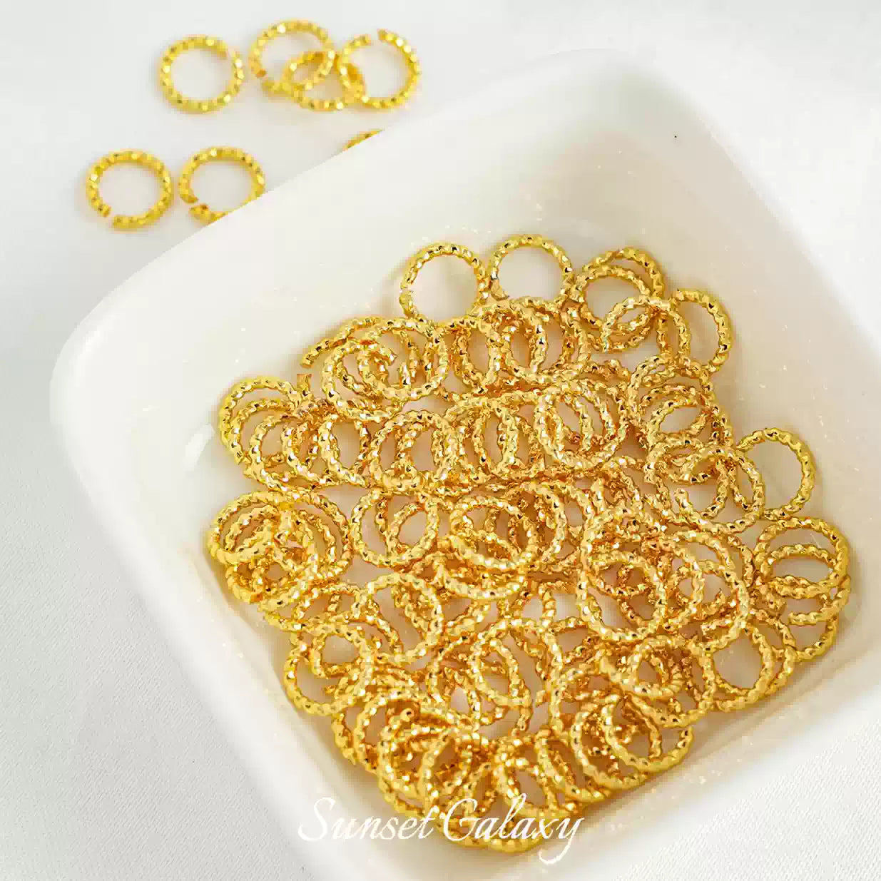 Fried Dough Twists opening ring plated real gold color preserving hand diy beaded bracelet necklace earrings loose beads jewelry material accessories