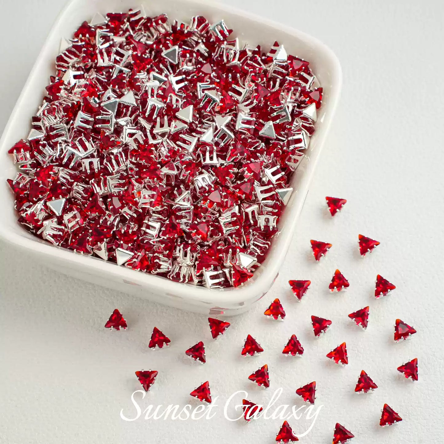 【 SJ 4'5'6mm Triangle 】 18k Multi faceted Zirconia Drill Claw Drill Barrier Bead Handmade DIY Bead Material Bracelet Accessories