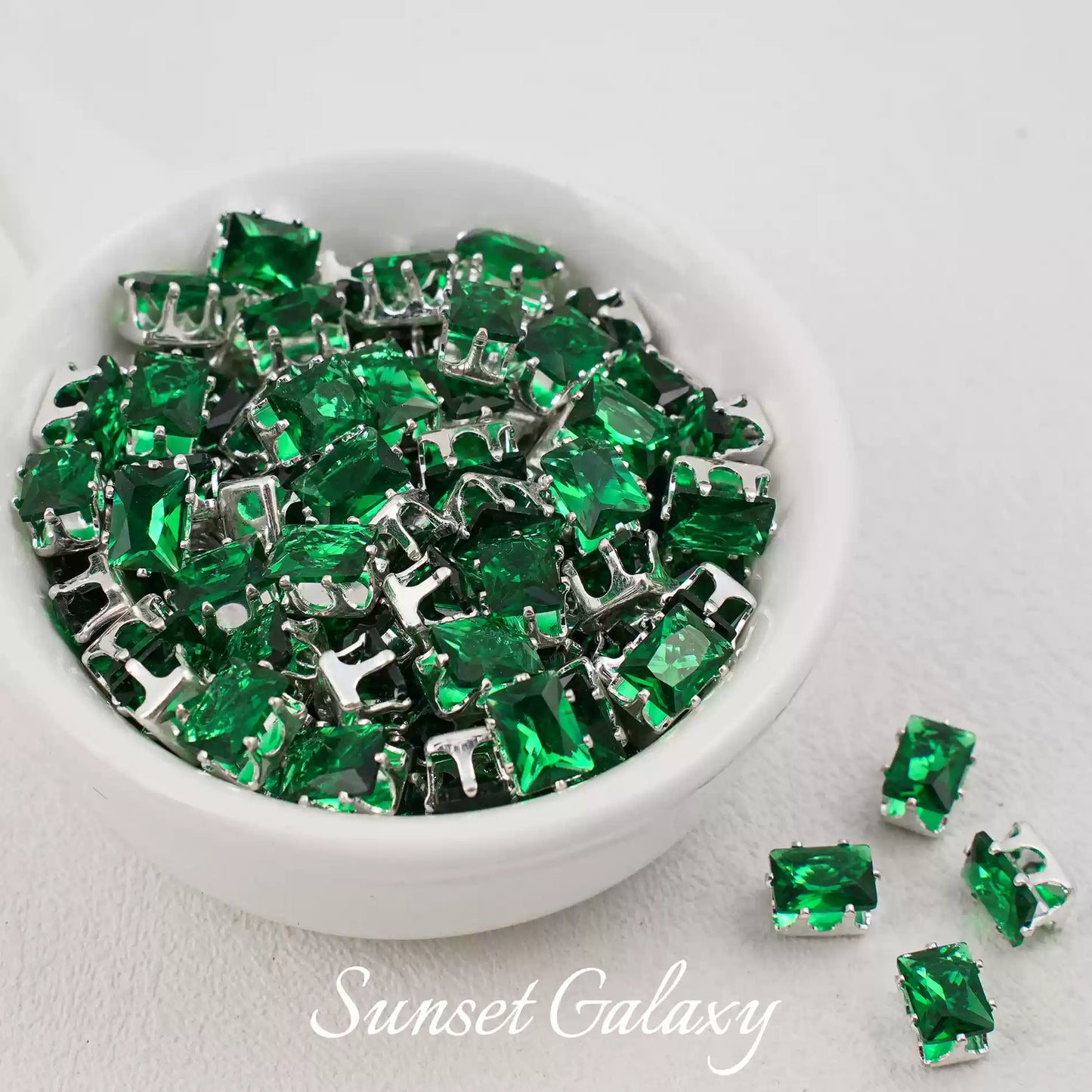 【CF 5 * 7 Rectangle 】 18k gold rectangular multi section zircon claw drill handmade DIY material bead bracelet accessory