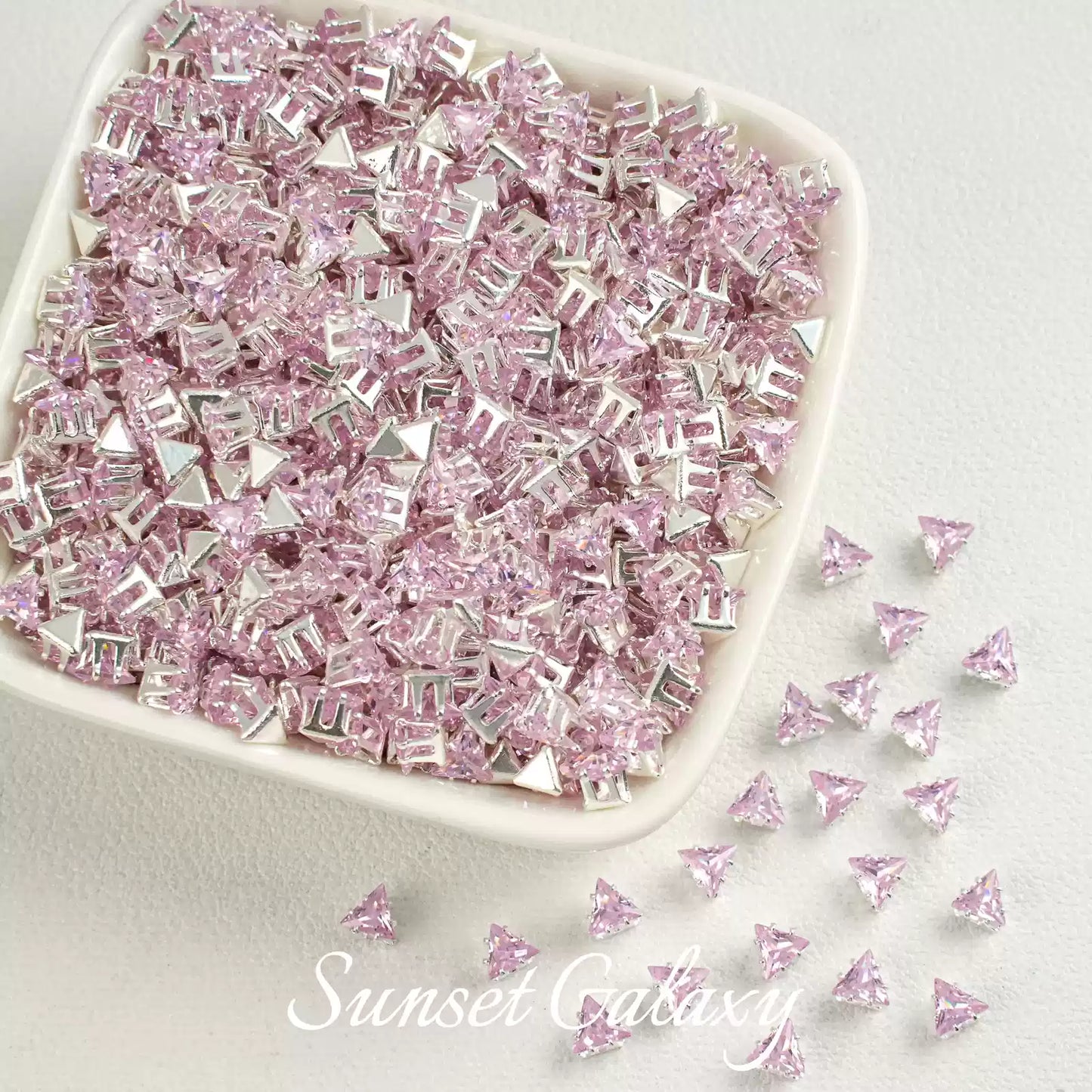 【 SJ 4'5'6mm Triangle 】 18k Multi faceted Zirconia Drill Claw Drill Barrier Bead Handmade DIY Bead Material Bracelet Accessories