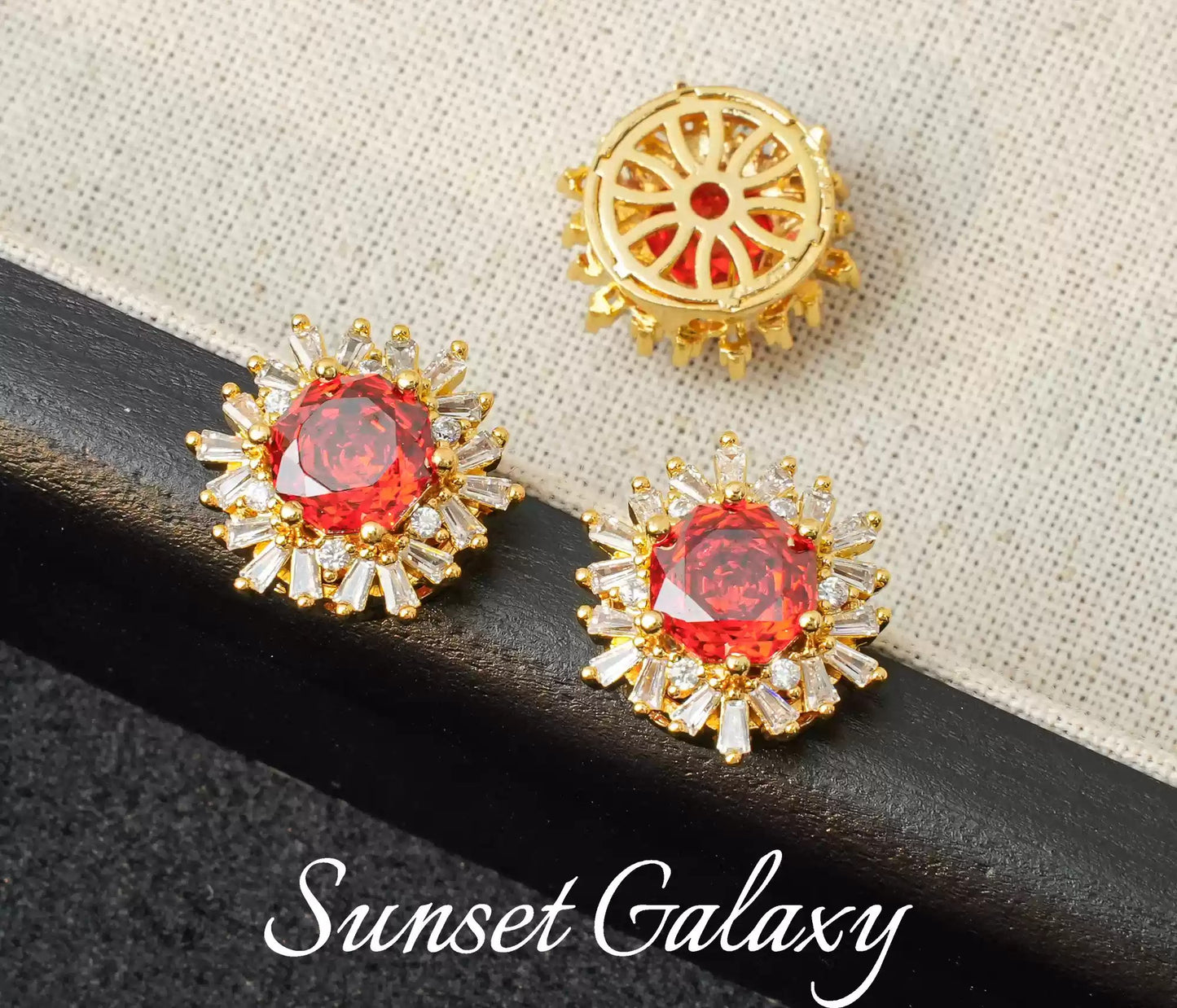 18k Sunflower Zircon Rose Cutting Full Zirconia Accessories Handmade DIY Bead Bracelet Necklace Accessories Materials