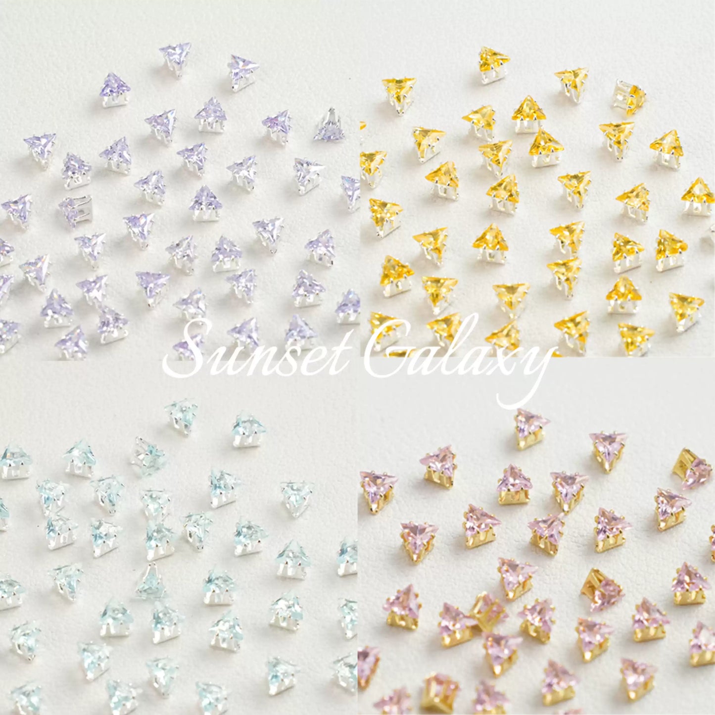 【 SJ 4'5'6mm Triangle 】 18k Multi faceted Zirconia Drill Claw Drill Barrier Bead Handmade DIY Bead Material Bracelet Accessories