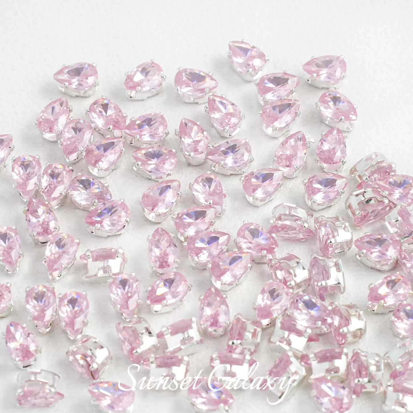 【 Water Drop Silver Bottom 4× 6 】 Color Preserved Zircon Claw Diamond Beads Handmade DIY Bracelet Necklace Beads Clothing Material Accessories