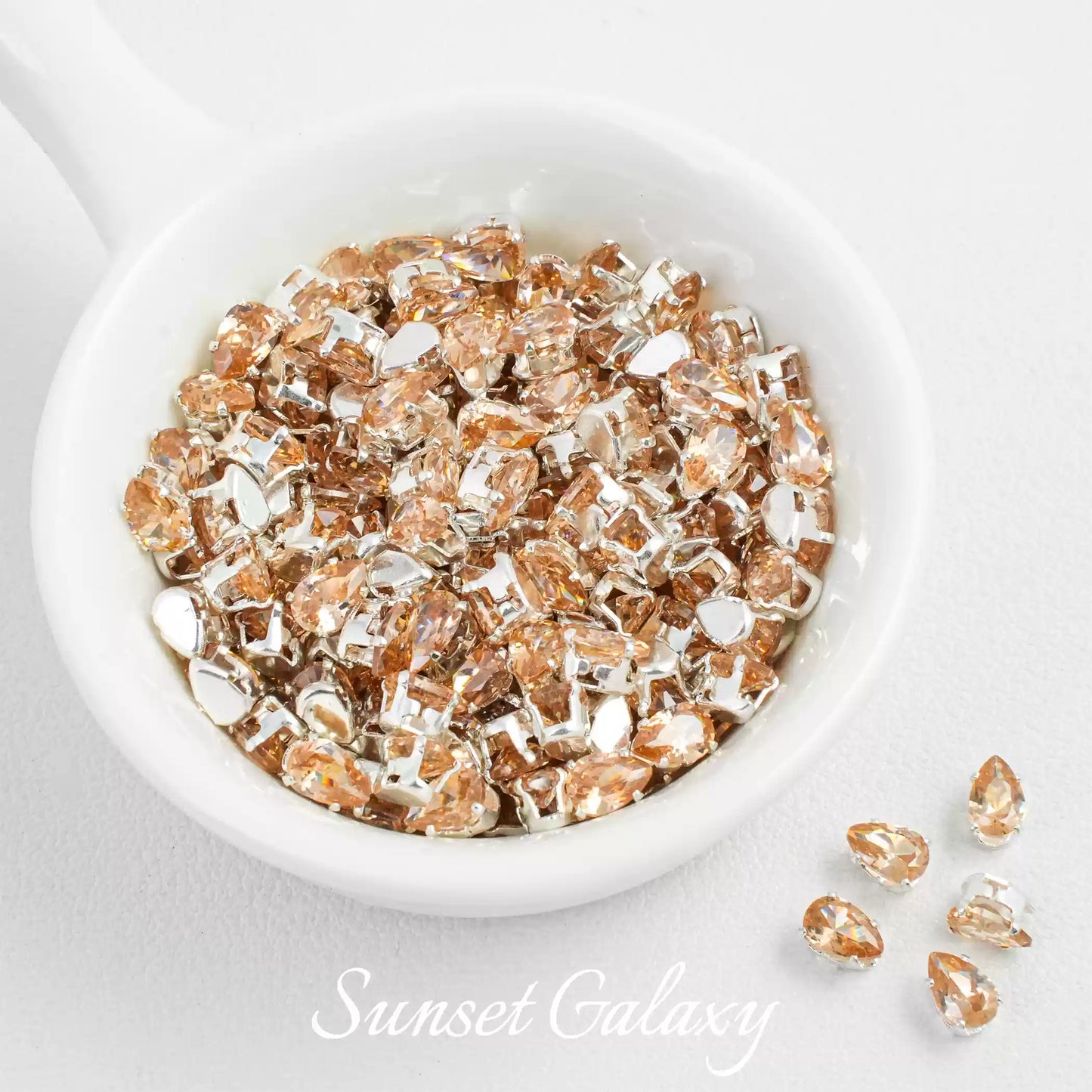 【 Water Drop Silver Bottom 4× 6 】 Color Preserved Zircon Claw Diamond Beads Handmade DIY Bracelet Necklace Beads Clothing Material Accessories