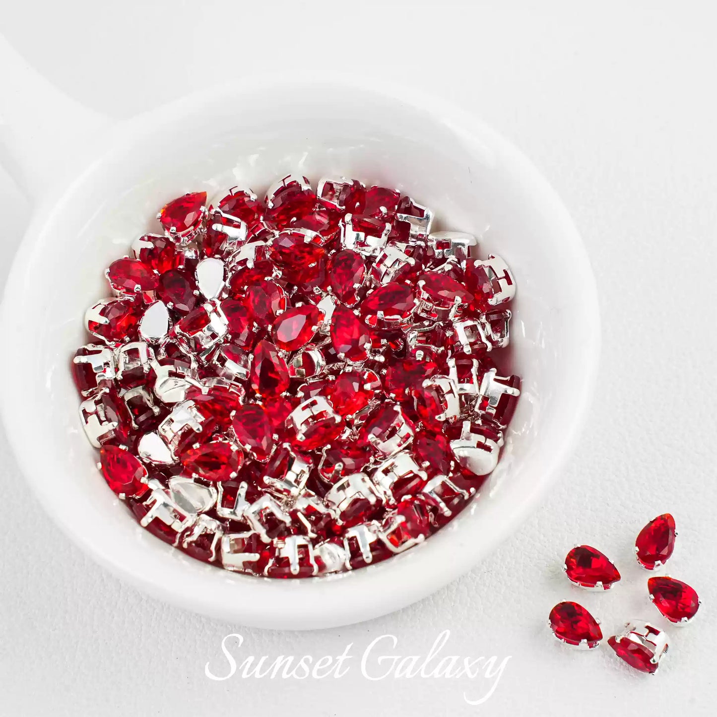 【 Water Drop Silver Bottom 4× 6 】 Color Preserved Zircon Claw Diamond Beads Handmade DIY Bracelet Necklace Beads Clothing Material Accessories