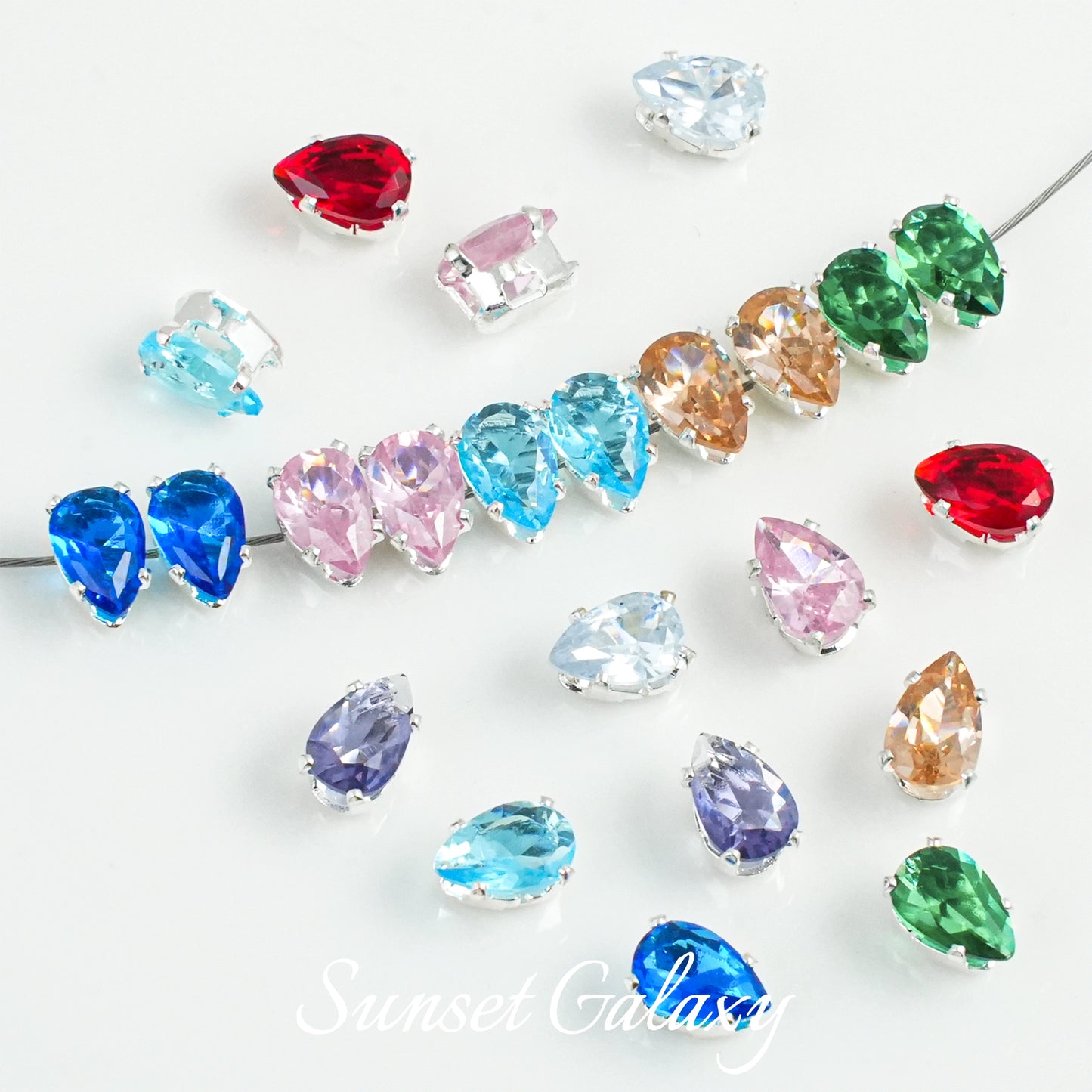 【 Water Drop Silver Bottom 4× 6 】 Color Preserved Zircon Claw Diamond Beads Handmade DIY Bracelet Necklace Beads Clothing Material Accessories