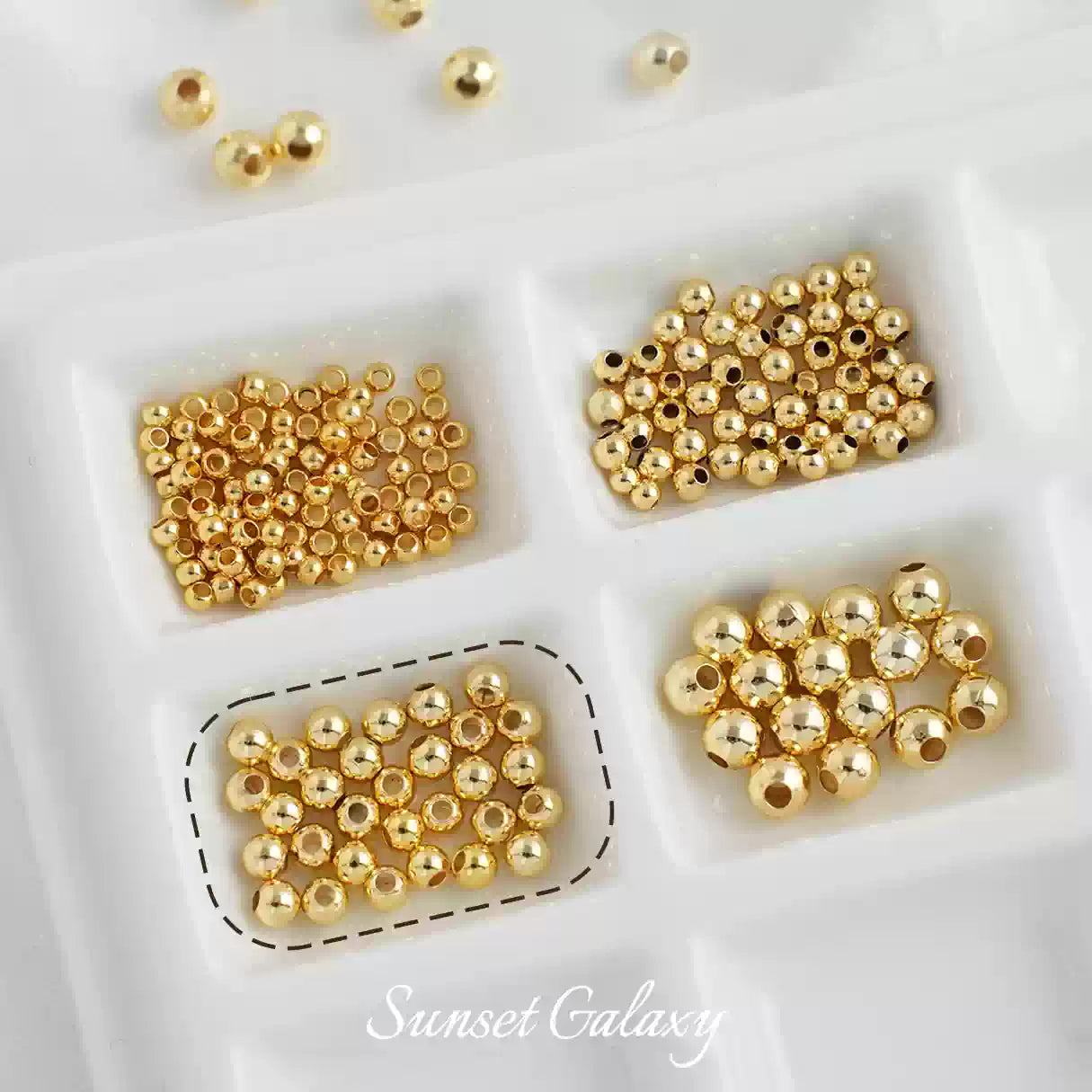 GZ 14k18k Package Gold Color Preserved Round Beads Gold Beads Separated Beads Loose Beads Handmade DIY Bead Bracelet Necklace Accessories