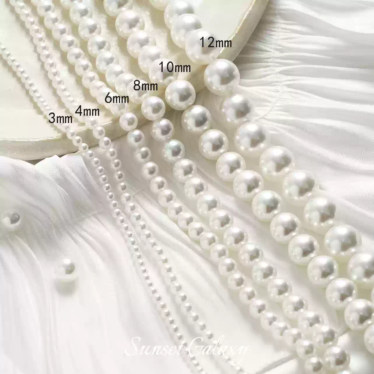 Imitation pearl through-hole round bead scattered bead bracelet necklace handmade DIY jewelry accessories