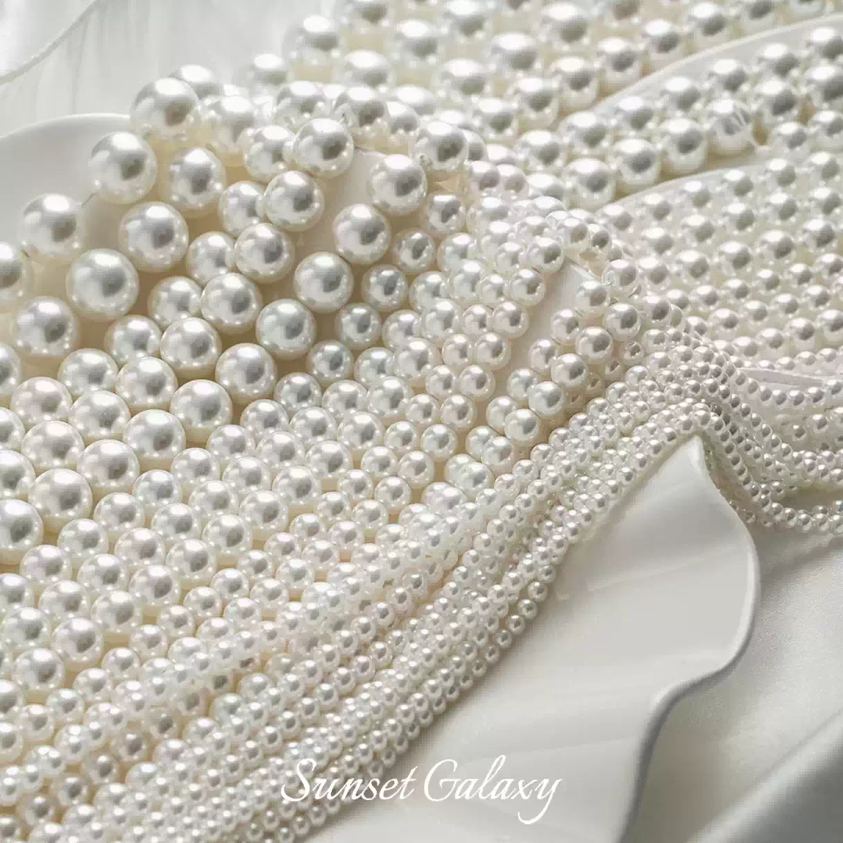 Imitation pearl through-hole round bead scattered bead bracelet necklace handmade DIY jewelry accessories