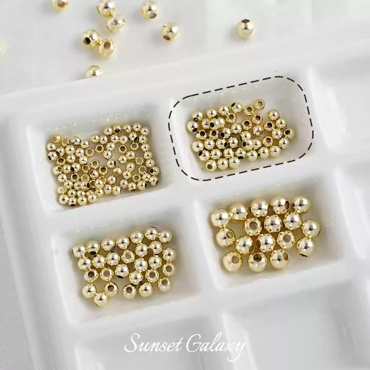 GZ 14k18k Package Gold Color Preserved Round Beads Gold Beads Separated Beads Loose Beads Handmade DIY Bead Bracelet Necklace Accessories