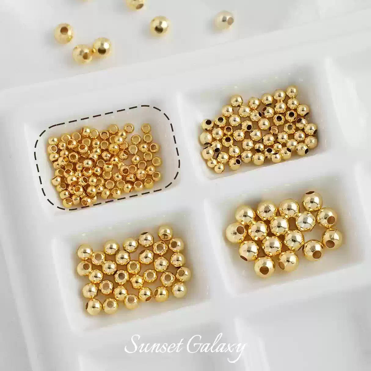 GZ 14k18k Package Gold Color Preserved Round Beads Gold Beads Separated Beads Loose Beads Handmade DIY Bead Bracelet Necklace Accessories