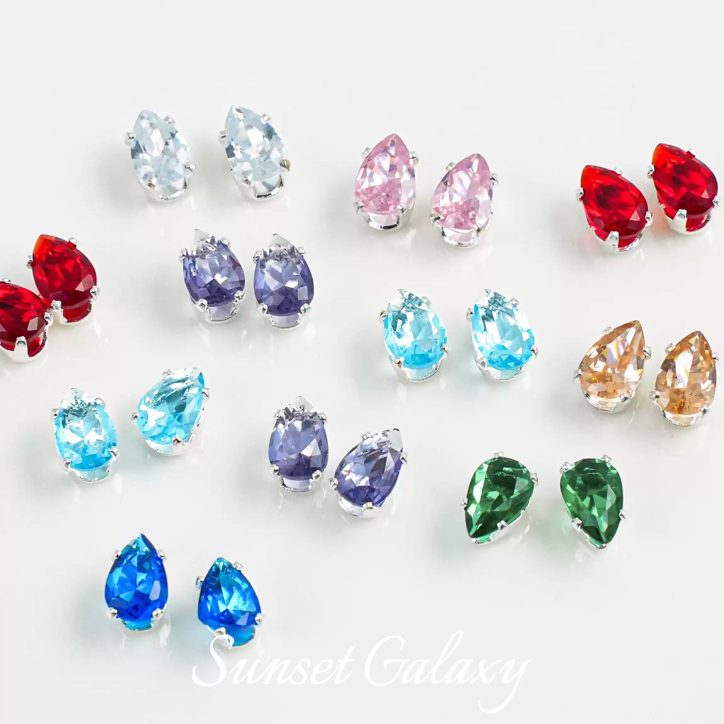 【 Water Drop Silver Bottom 4× 6 】 Color Preserved Zircon Claw Diamond Beads Handmade DIY Bracelet Necklace Beads Clothing Material Accessories