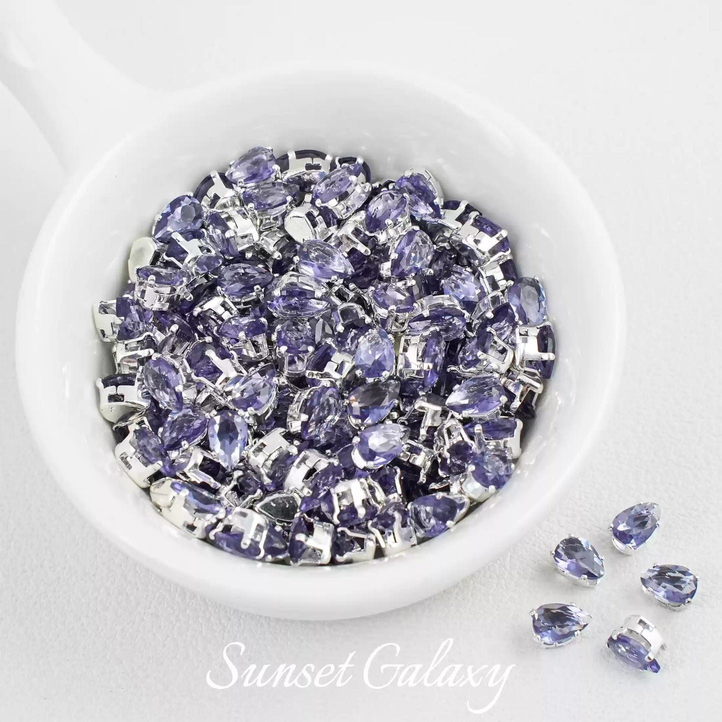 【 Water Drop Silver Bottom 4× 6 】 Color Preserved Zircon Claw Diamond Beads Handmade DIY Bracelet Necklace Beads Clothing Material Accessories