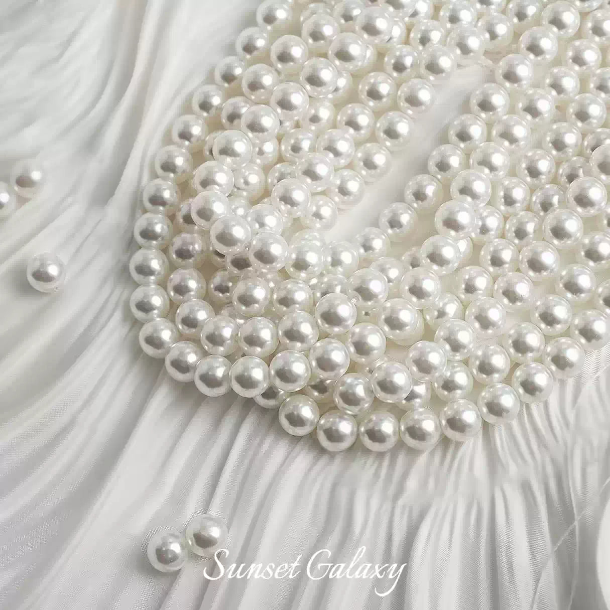 Imitation pearl through-hole round bead scattered bead bracelet necklace handmade DIY jewelry accessories