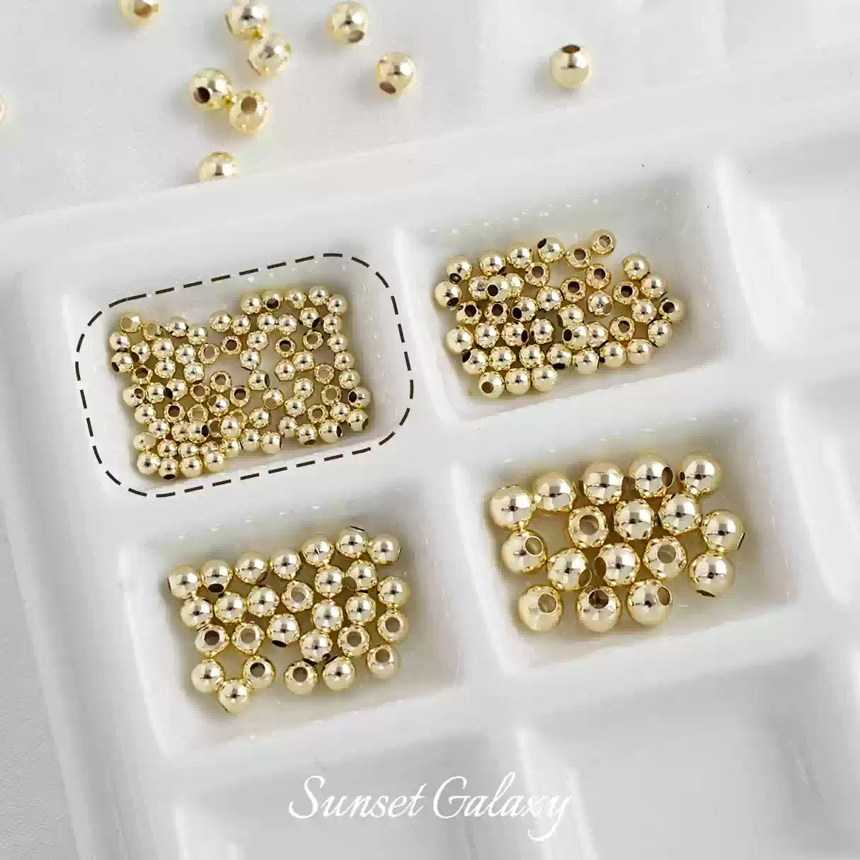 GZ 14k18k Package Gold Color Preserved Round Beads Gold Beads Separated Beads Loose Beads Handmade DIY Bead Bracelet Necklace Accessories