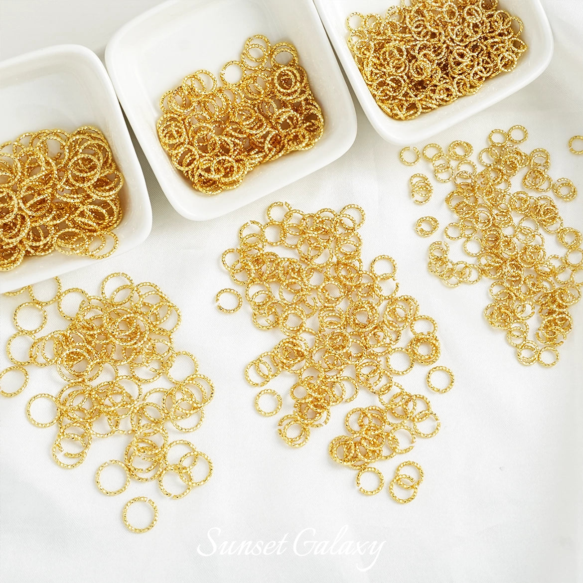 Fried Dough Twists opening ring plated real gold color preserving hand diy beaded bracelet necklace earrings loose beads jewelry material accessories