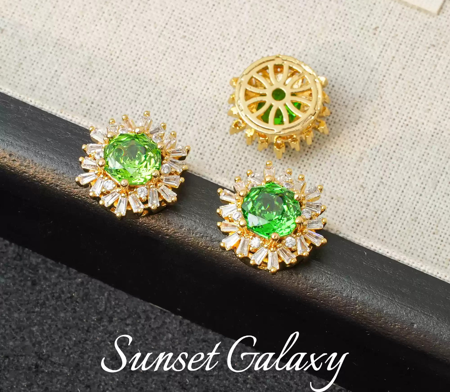 18k Sunflower Zircon Rose Cutting Full Zirconia Accessories Handmade DIY Bead Bracelet Necklace Accessories Materials