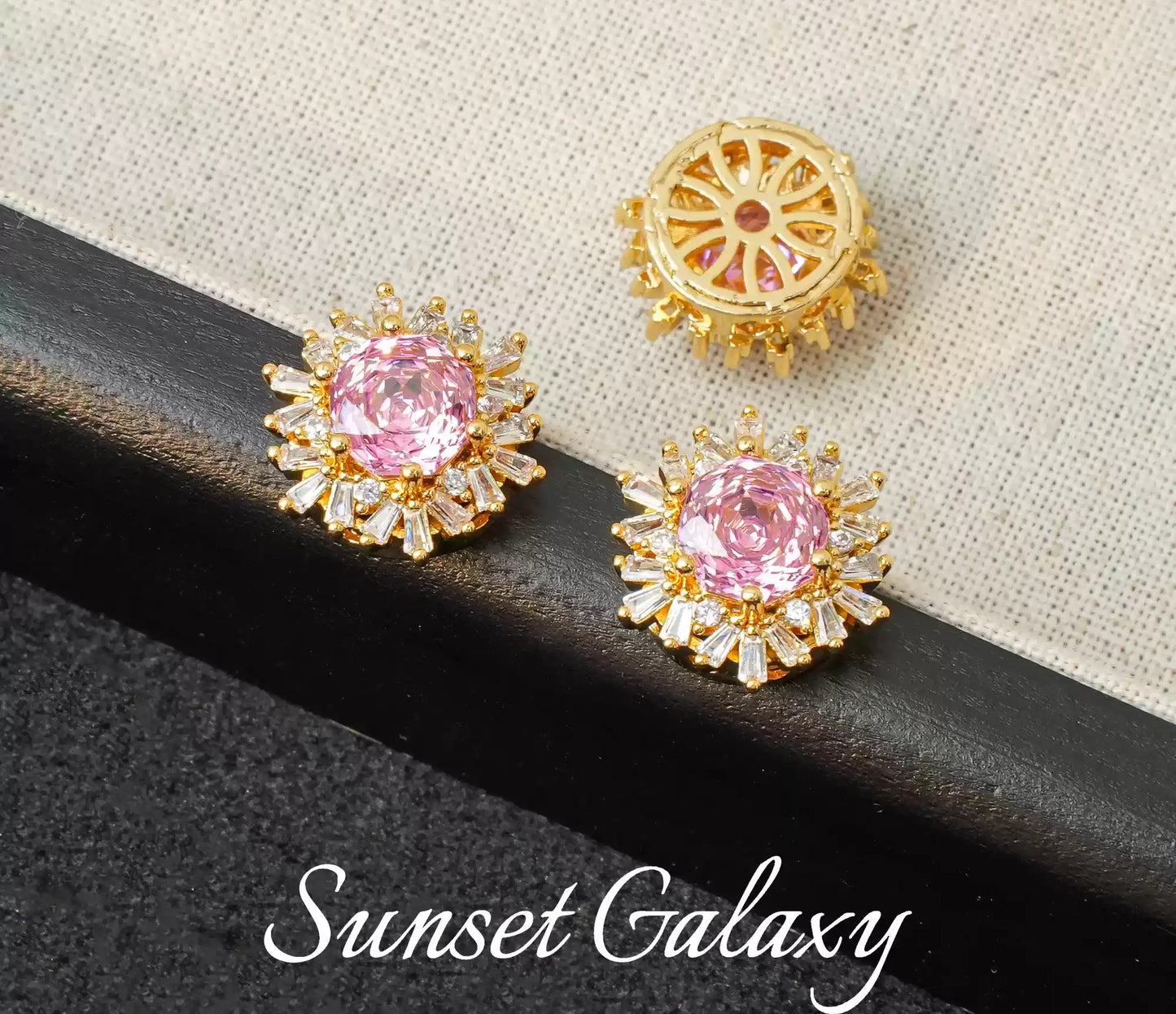 18k Sunflower Zircon Rose Cutting Full Zirconia Accessories Handmade DIY Bead Bracelet Necklace Accessories Materials