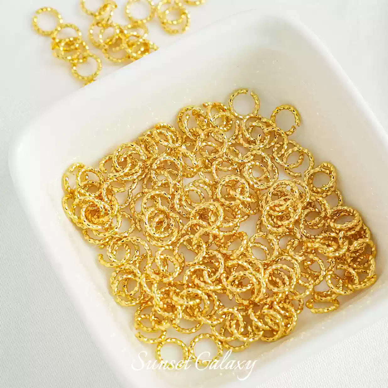 Fried Dough Twists opening ring plated real gold color preserving hand diy beaded bracelet necklace earrings loose beads jewelry material accessories