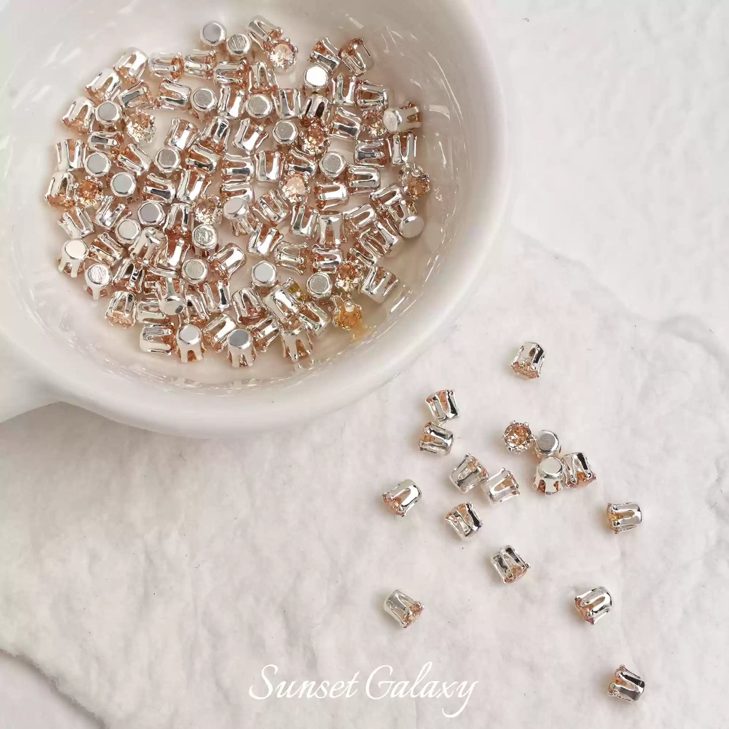 【Y 2/3/4/6 Round Zirconia Silver Bottom Claw Diamond 】 Zirconia Loose Bead Color Preserving DIY Handmade Bead Material Bracelet Accessories