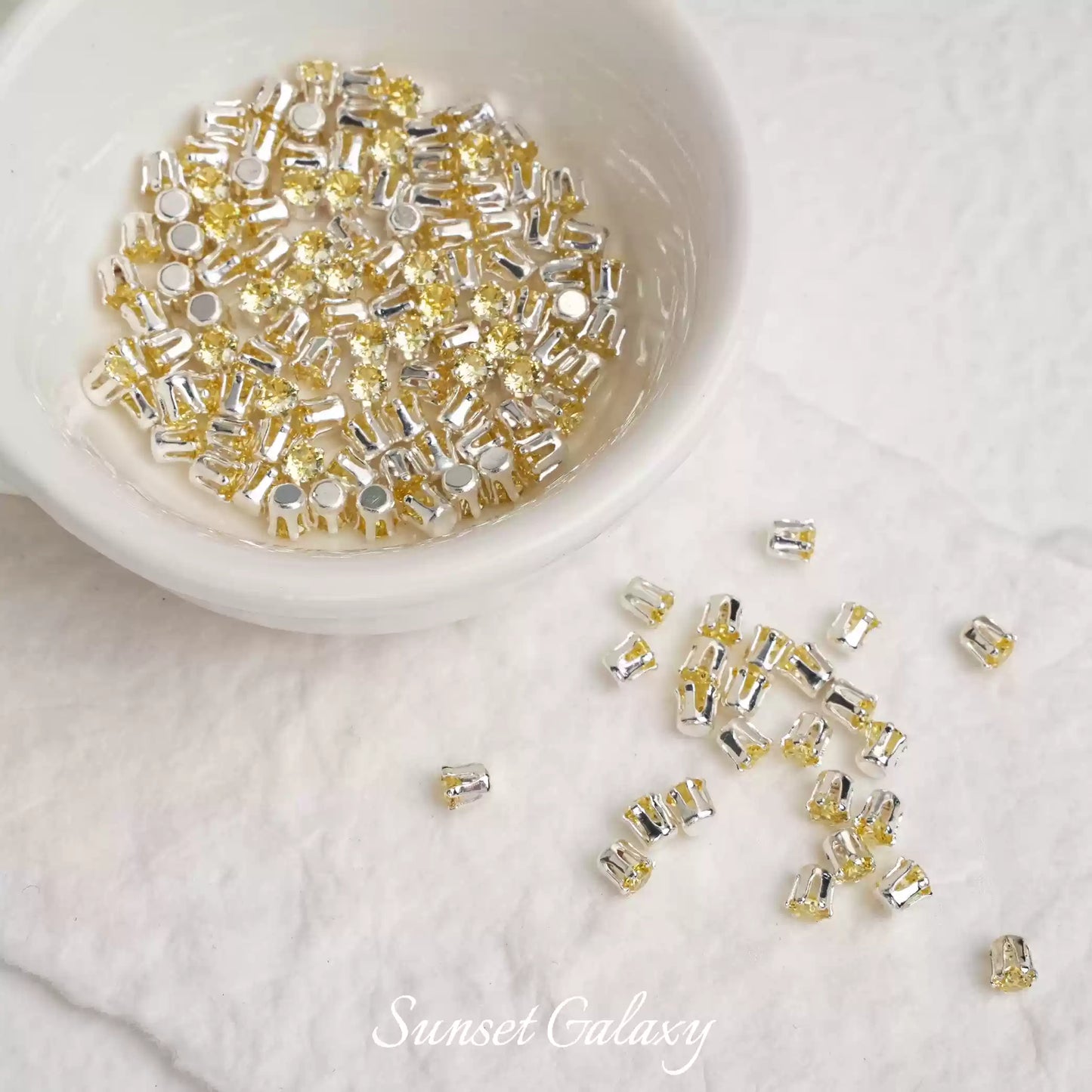 【Y 2/3/4/6 Round Zirconia Silver Bottom Claw Diamond 】 Zirconia Loose Bead Color Preserving DIY Handmade Bead Material Bracelet Accessories