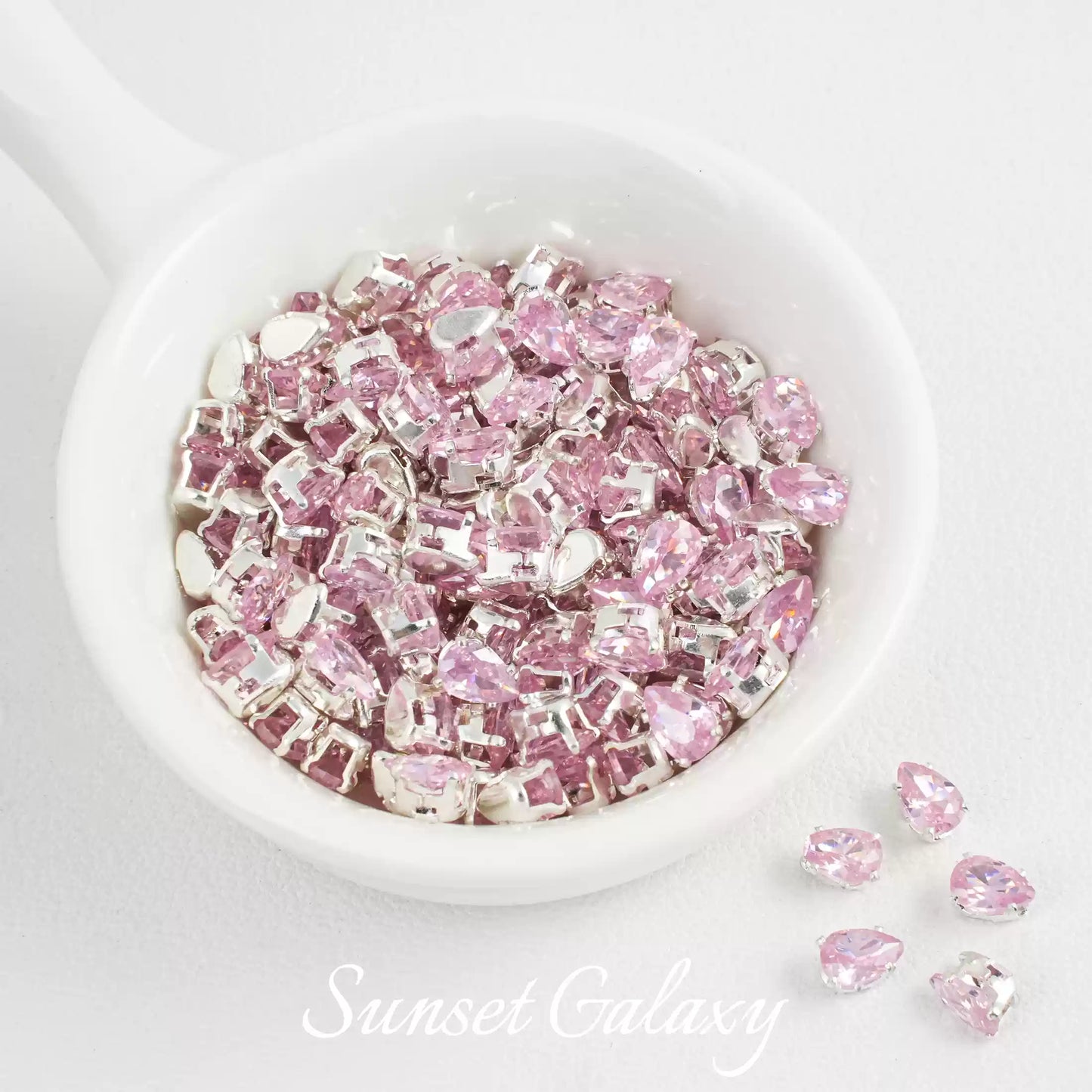 【 Water Drop Silver Bottom 4× 6 】 Color Preserved Zircon Claw Diamond Beads Handmade DIY Bracelet Necklace Beads Clothing Material Accessories