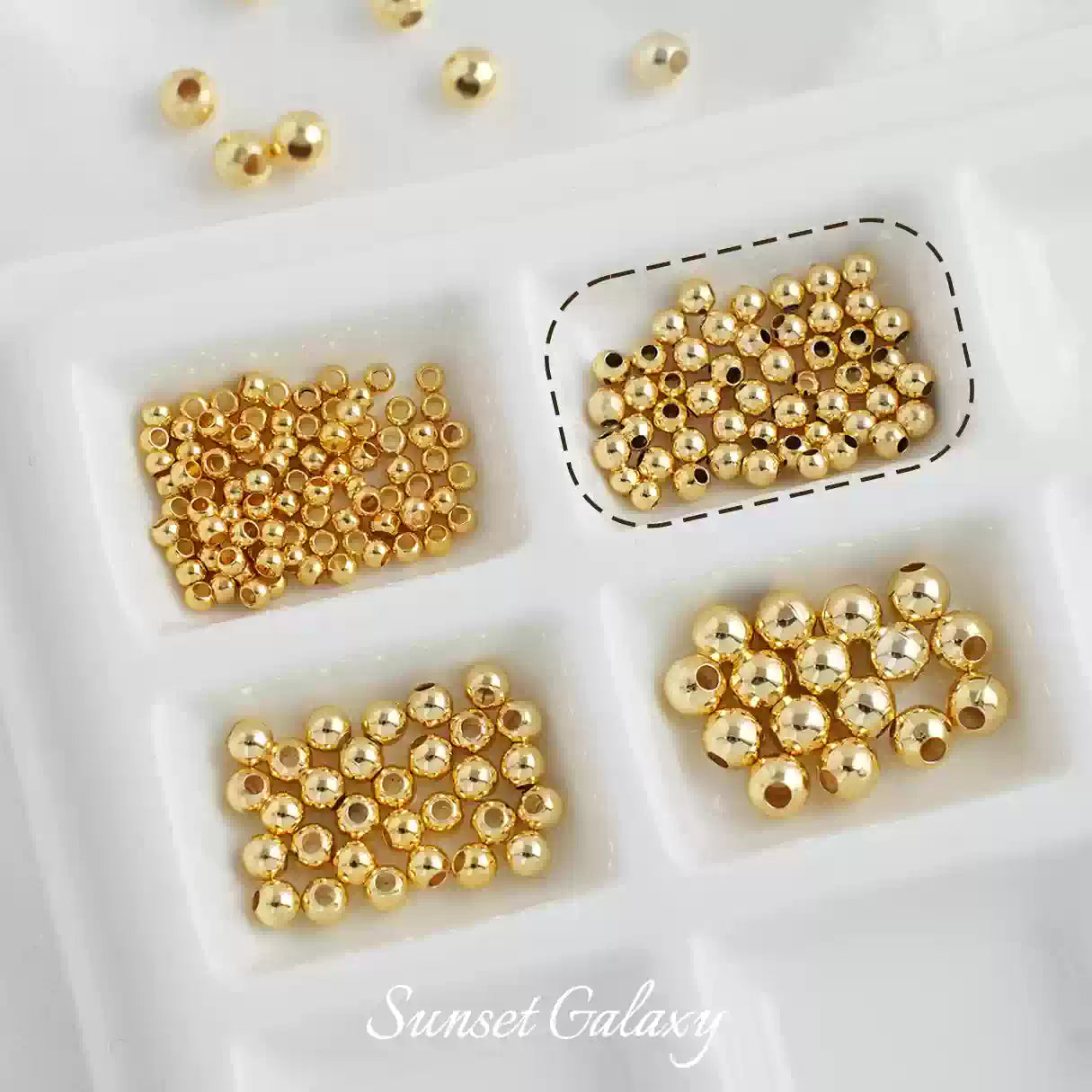 GZ 14k18k Package Gold Color Preserved Round Beads Gold Beads Separated Beads Loose Beads Handmade DIY Bead Bracelet Necklace Accessories