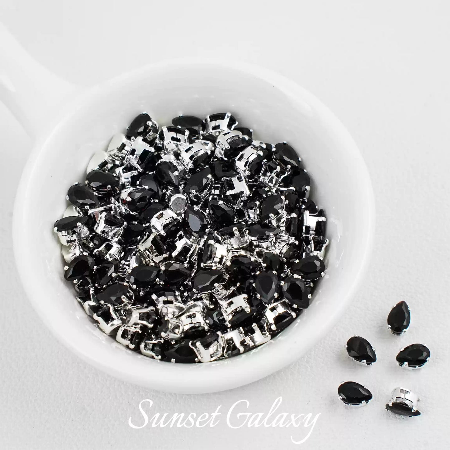 【 Water Drop Silver Bottom 4× 6 】 Color Preserved Zircon Claw Diamond Beads Handmade DIY Bracelet Necklace Beads Clothing Material Accessories